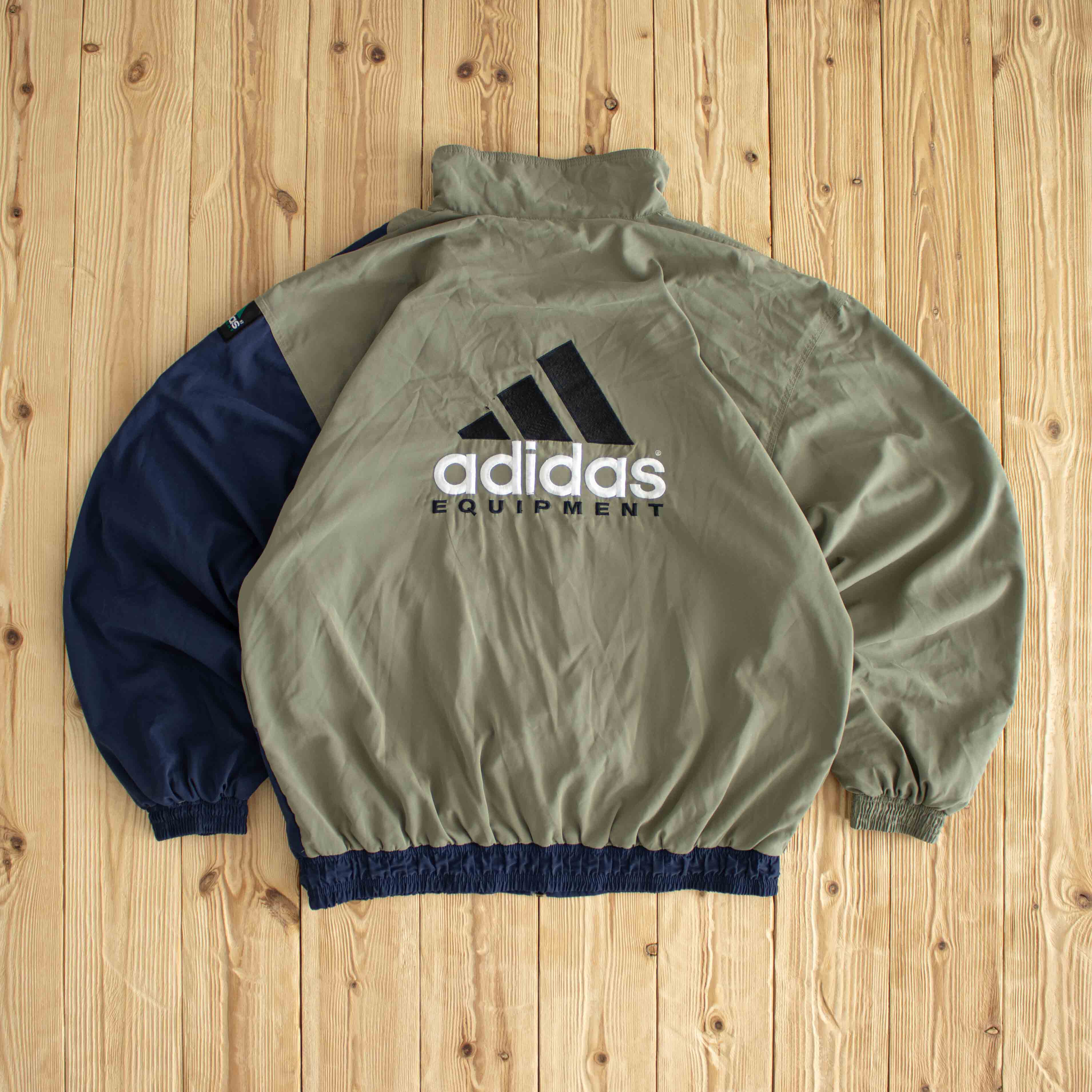 (L) Adidas Equipment Vintage Embroidered Jacket Blue Beige