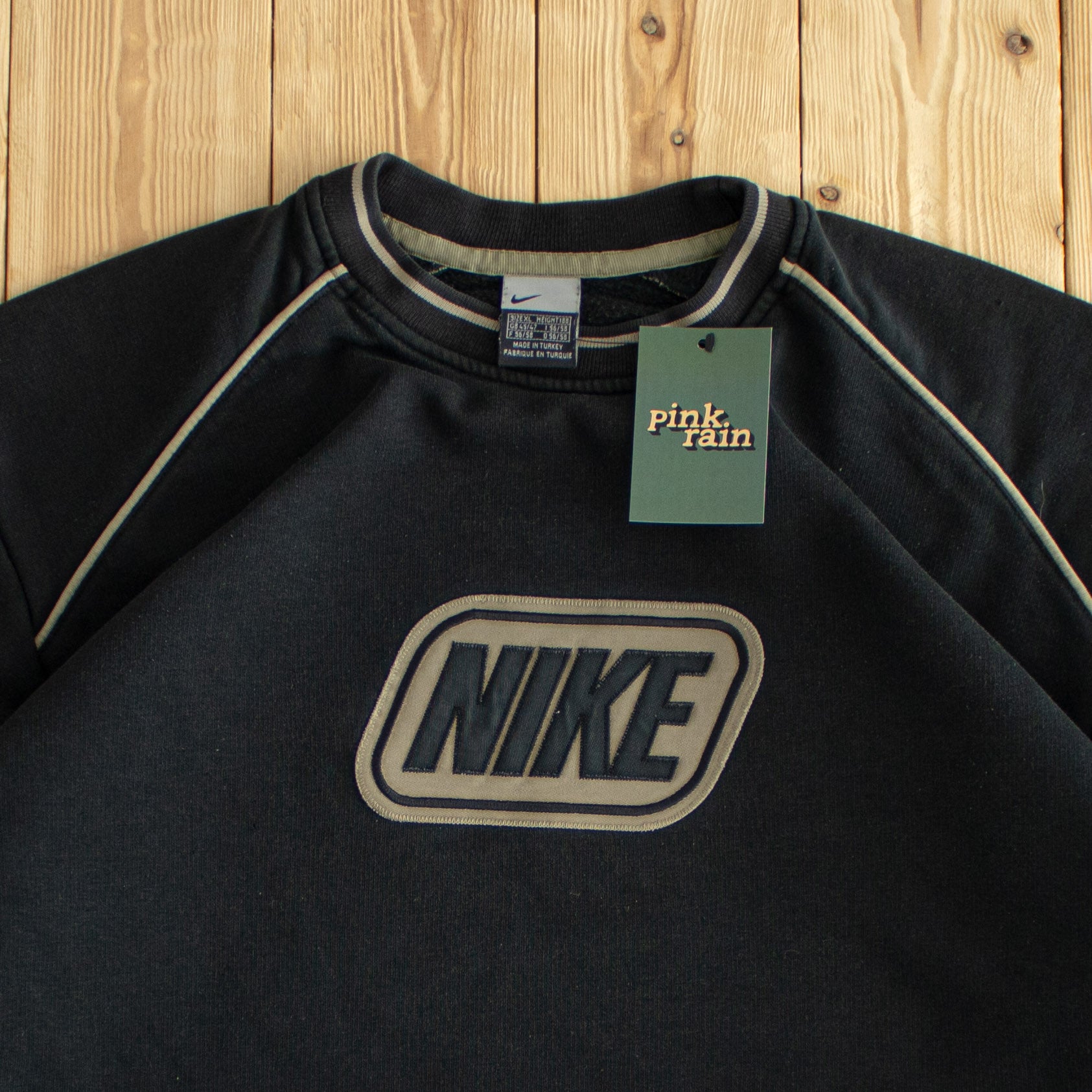 (XL) Nike Spell Out Vintage Embroidered Sweatshirt Black