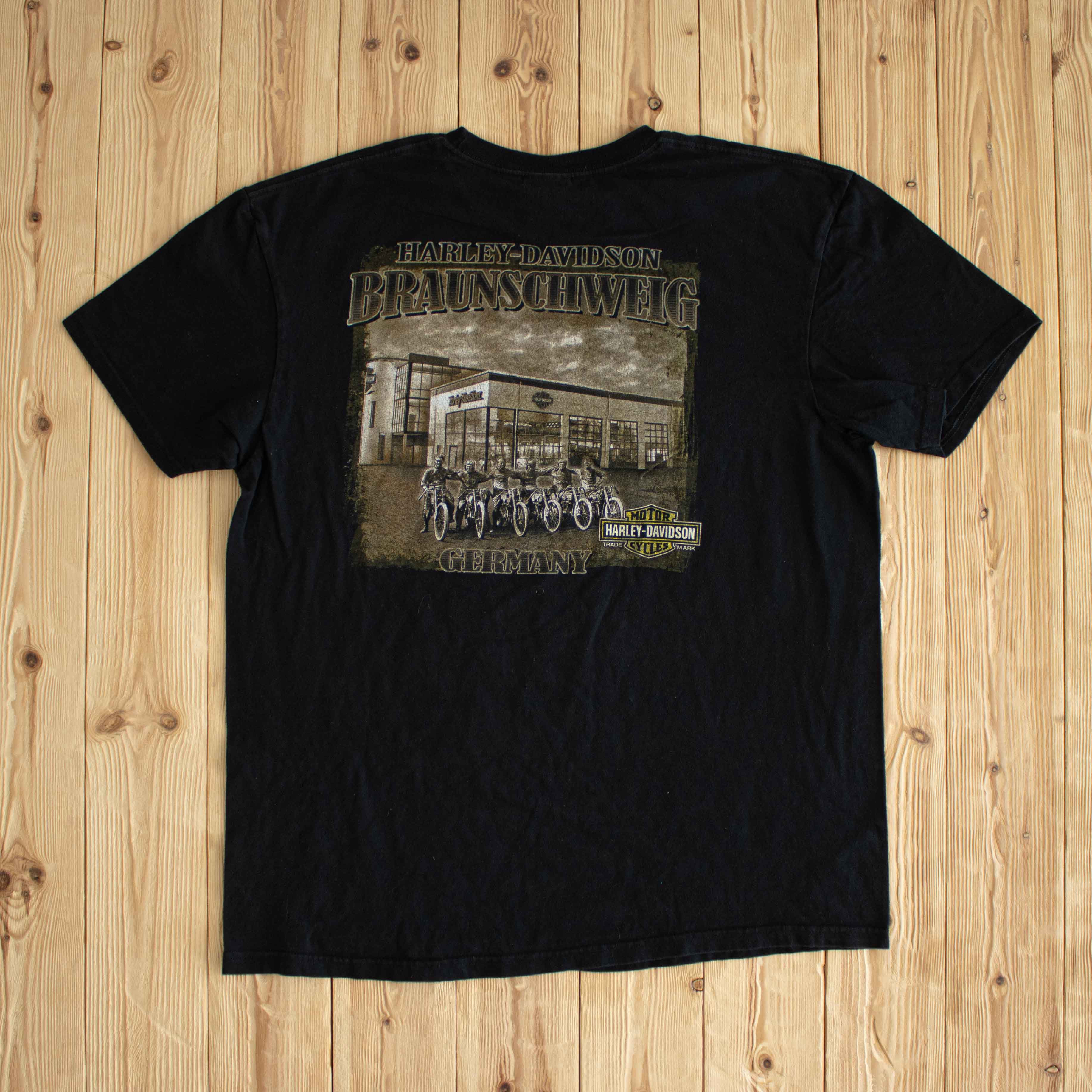 (L) Harley Davidson Braunschweig Germany Vintage T-Shirt Black