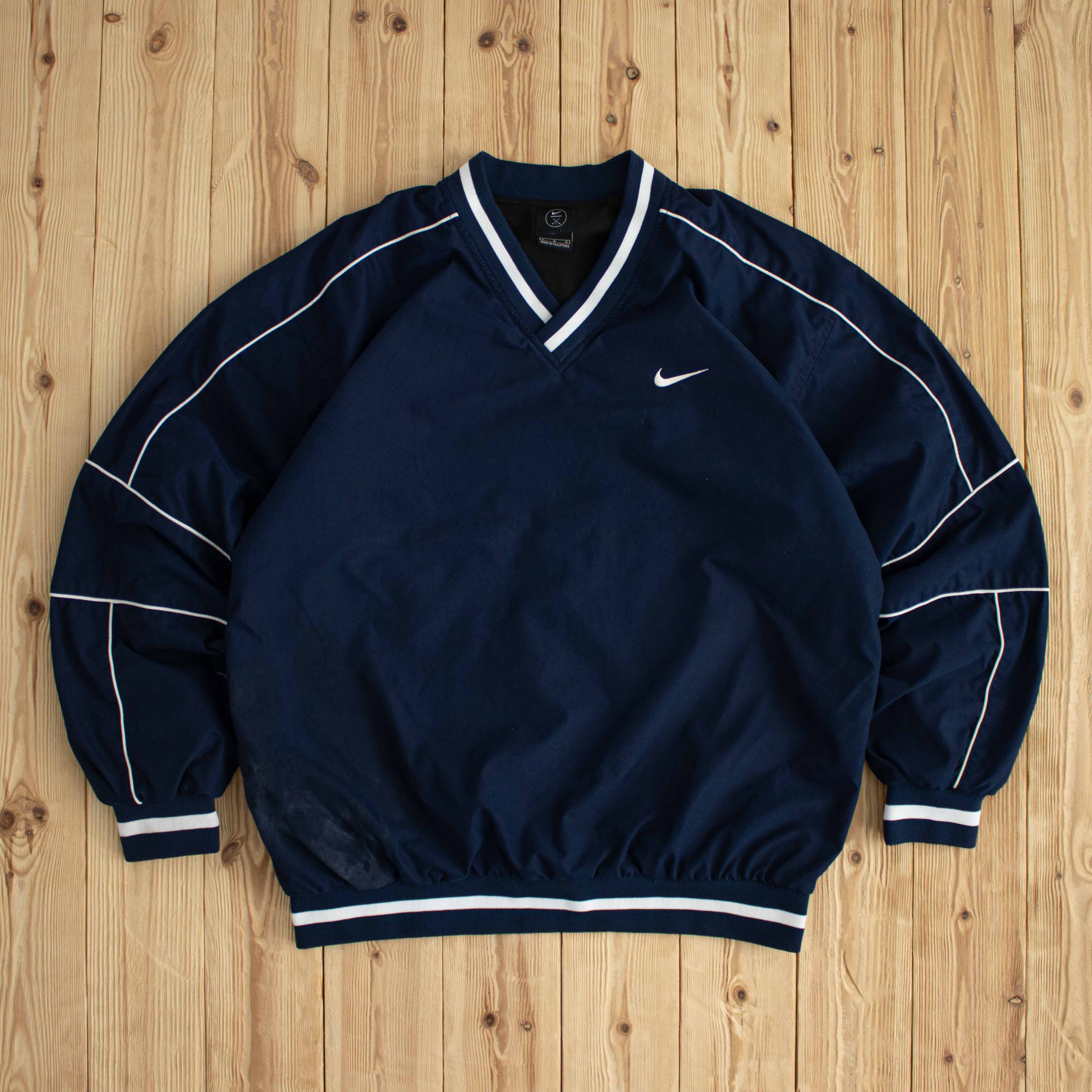 (L) Nike Golf Vintage Embroidered Windbreaker/Sweatshirt Blue
