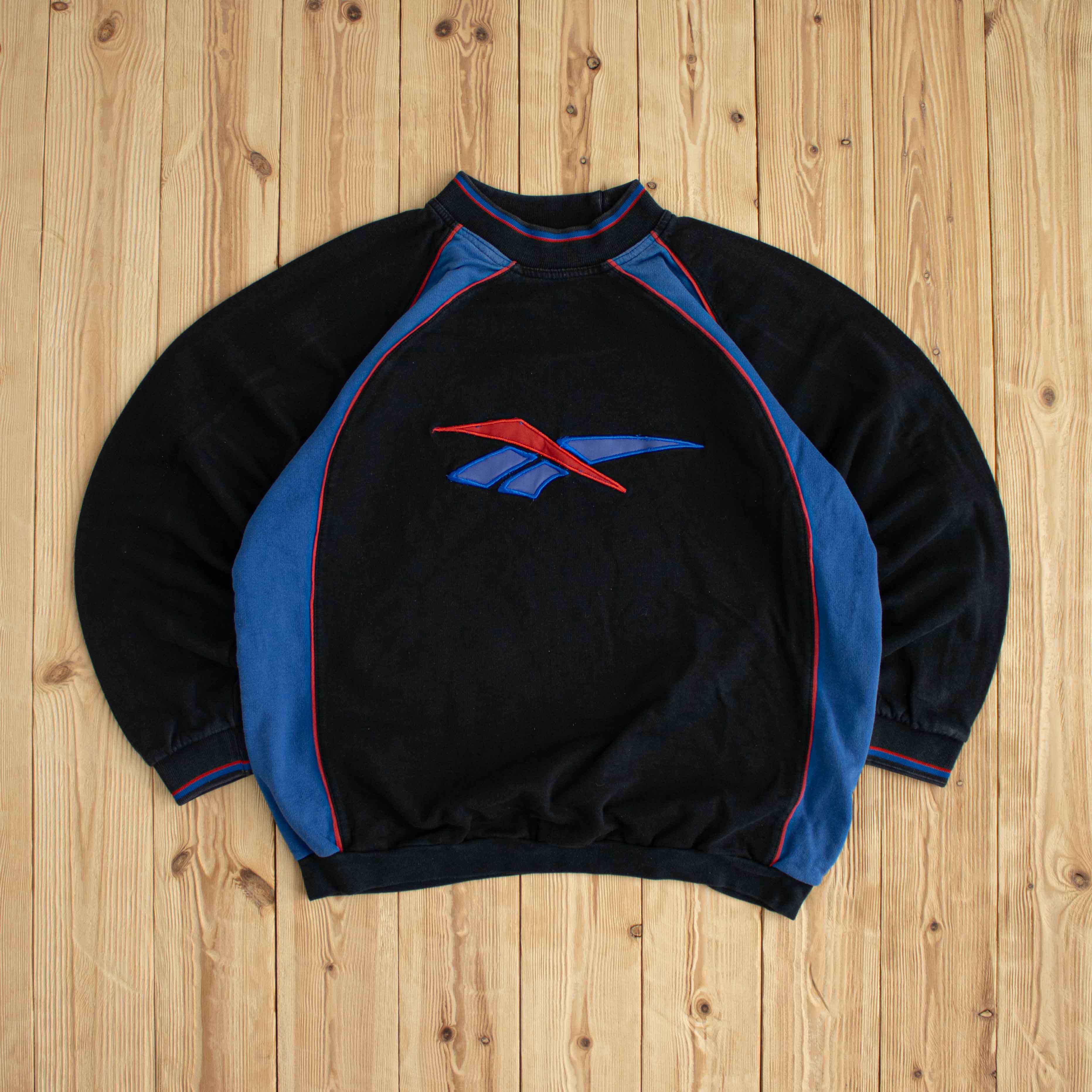(M) Reebok Logo Vintage Embroidered Sweatshirt Black