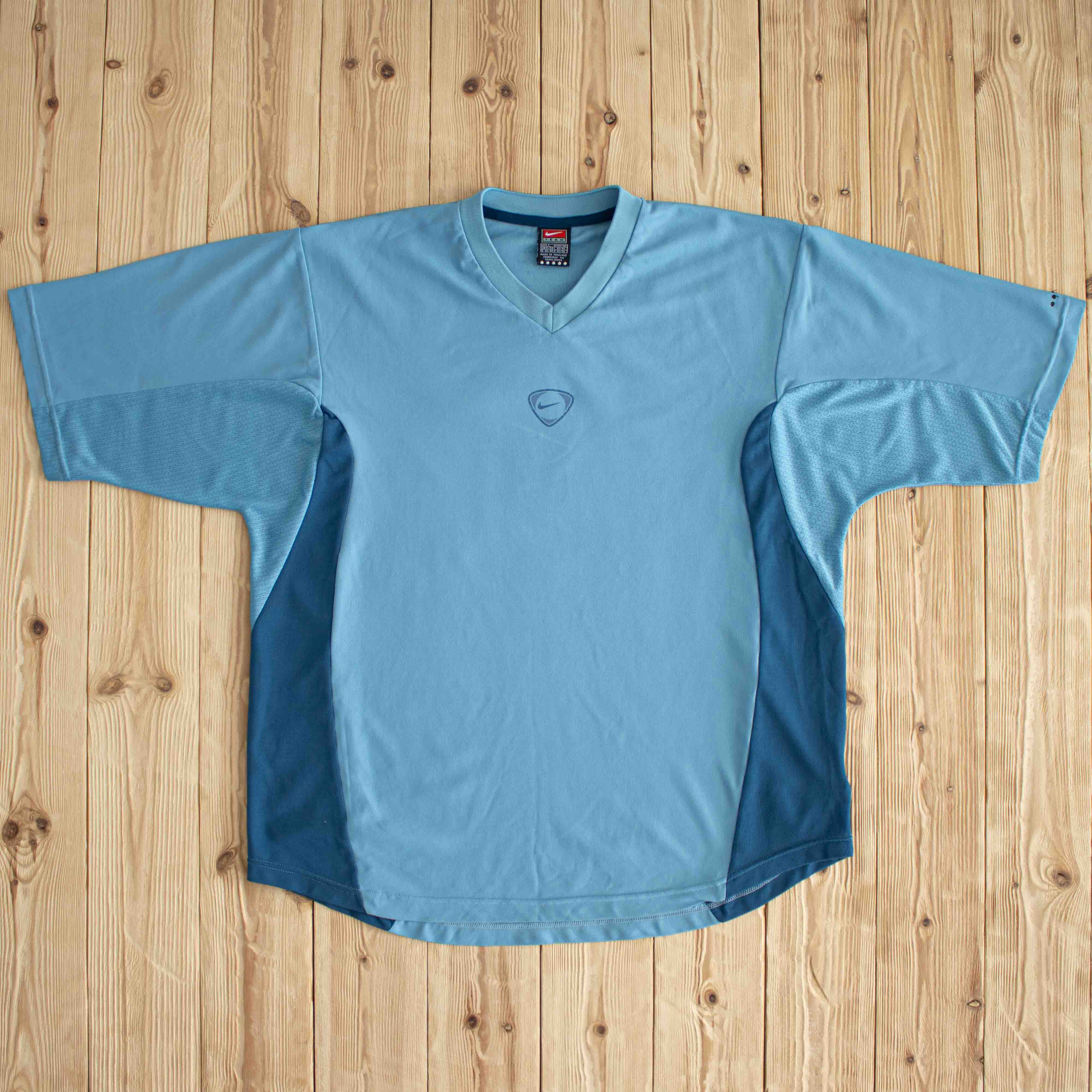 (L/XL) Nike Team Center Swoosh Vintage T-Shirt Blue