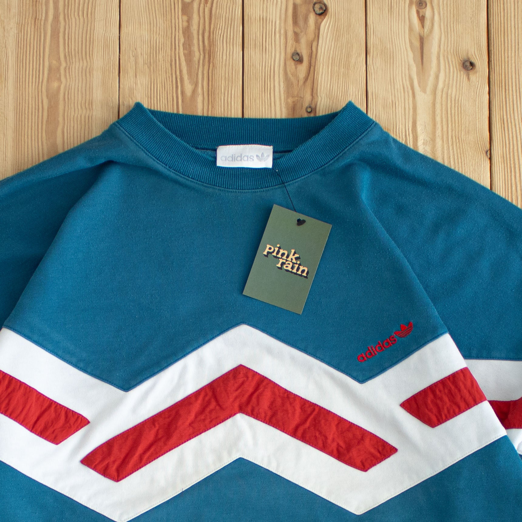 (L) Adidas Vintage Embroidered Sweatshirt Blue