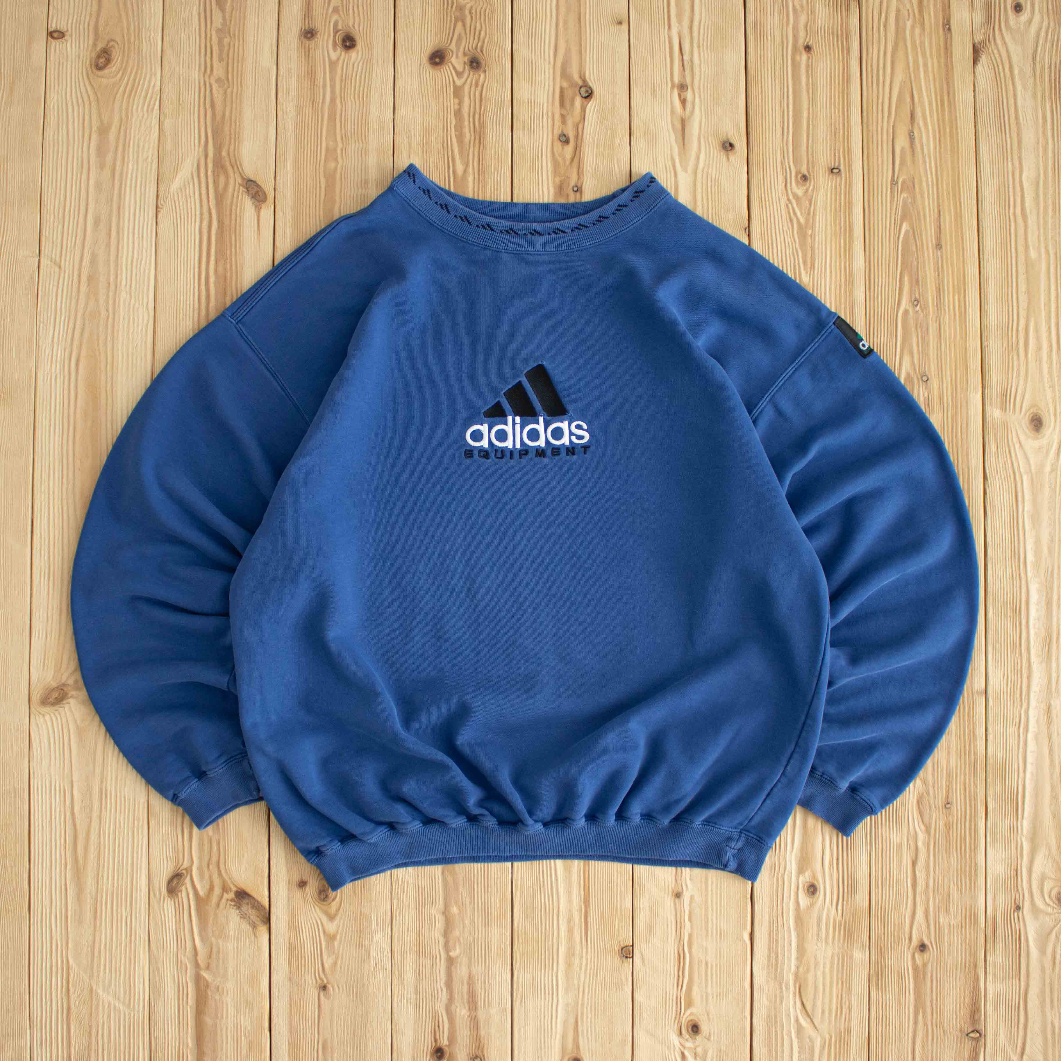 (M) Adidas Equipment Vintage Embroidered Sweatshirt Blue