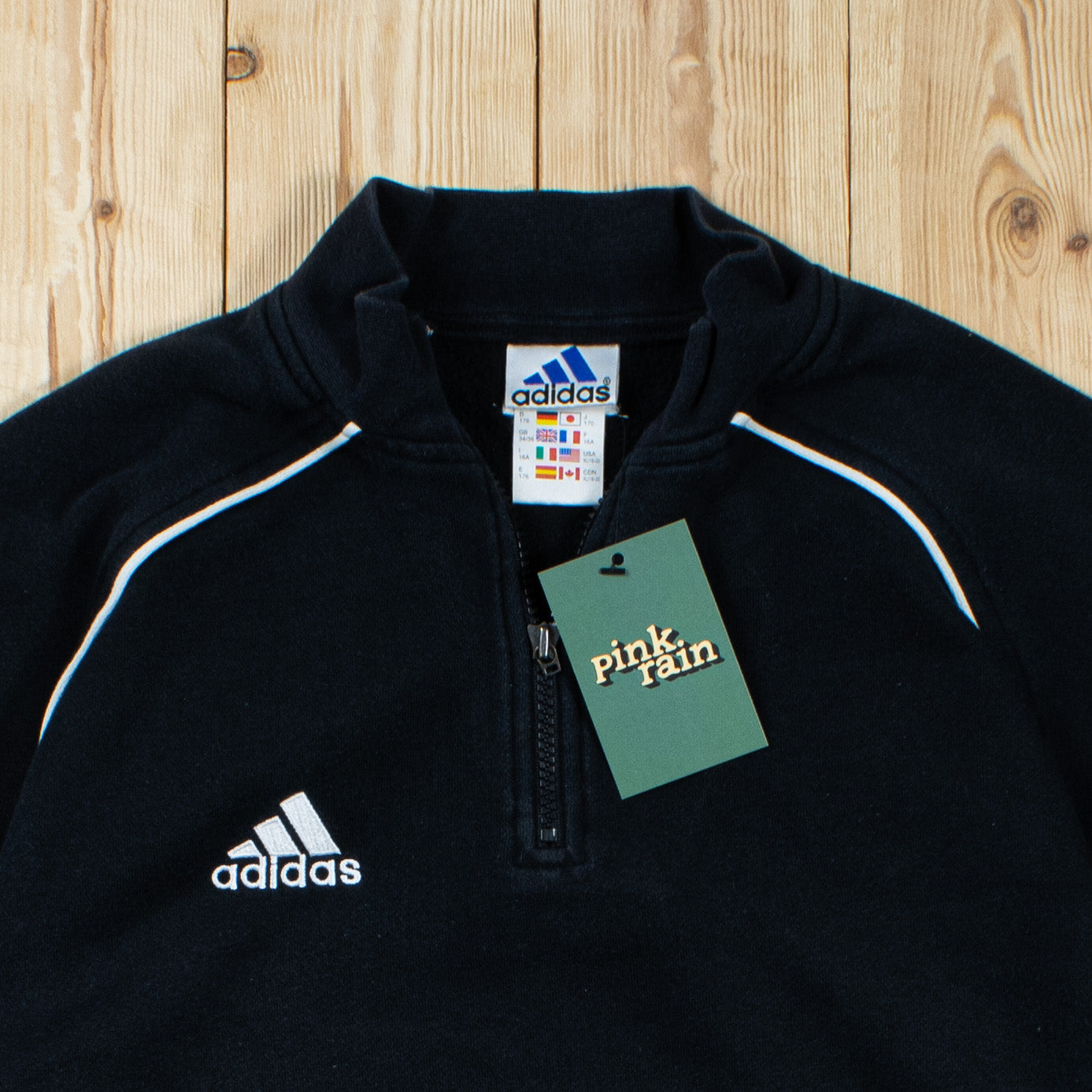 (S) Vintage Adidas Essential Embroidered Quarter-Zip Sweatshirt