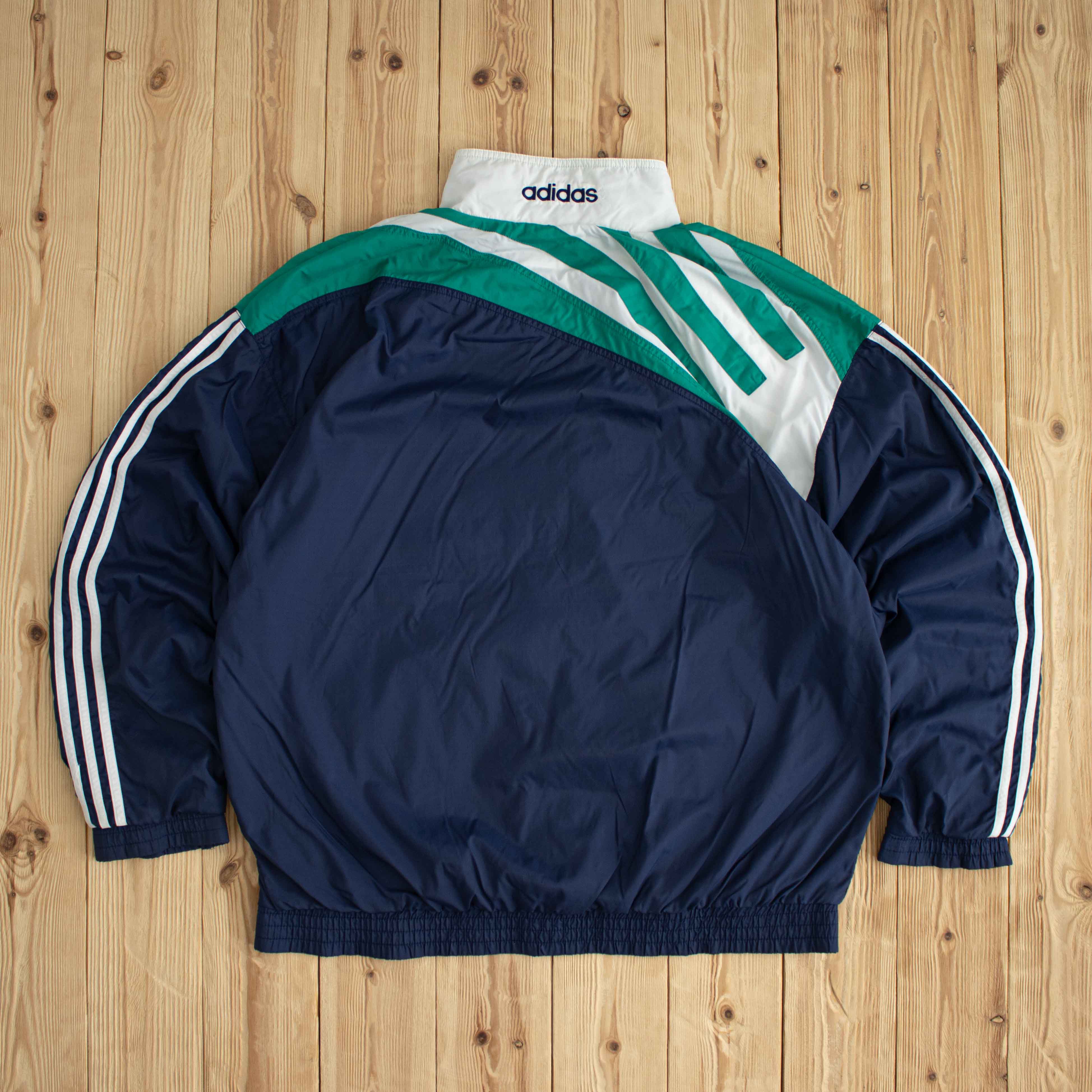 (XL) Adidas Vintage Embroidered Jacket Blue