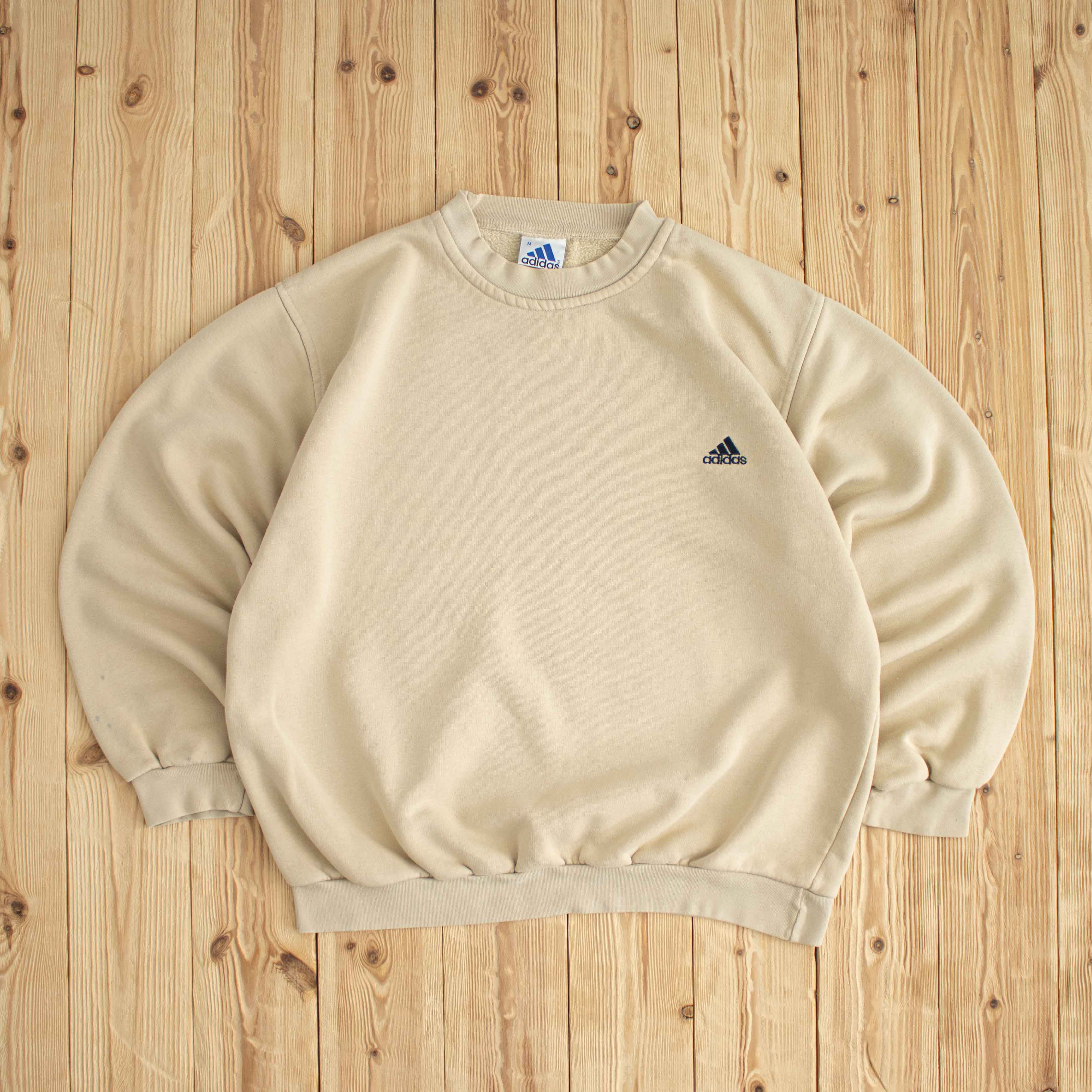 (M) Adidas Vintage Essential Embroidered Sweatshirt Beige