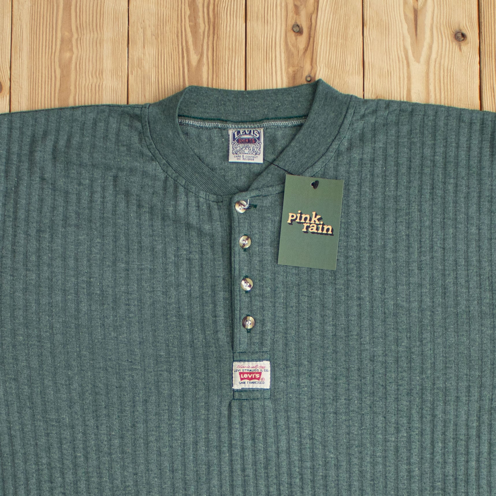 (M/L) 80s Levi's Vintage Embroidered Polo Green