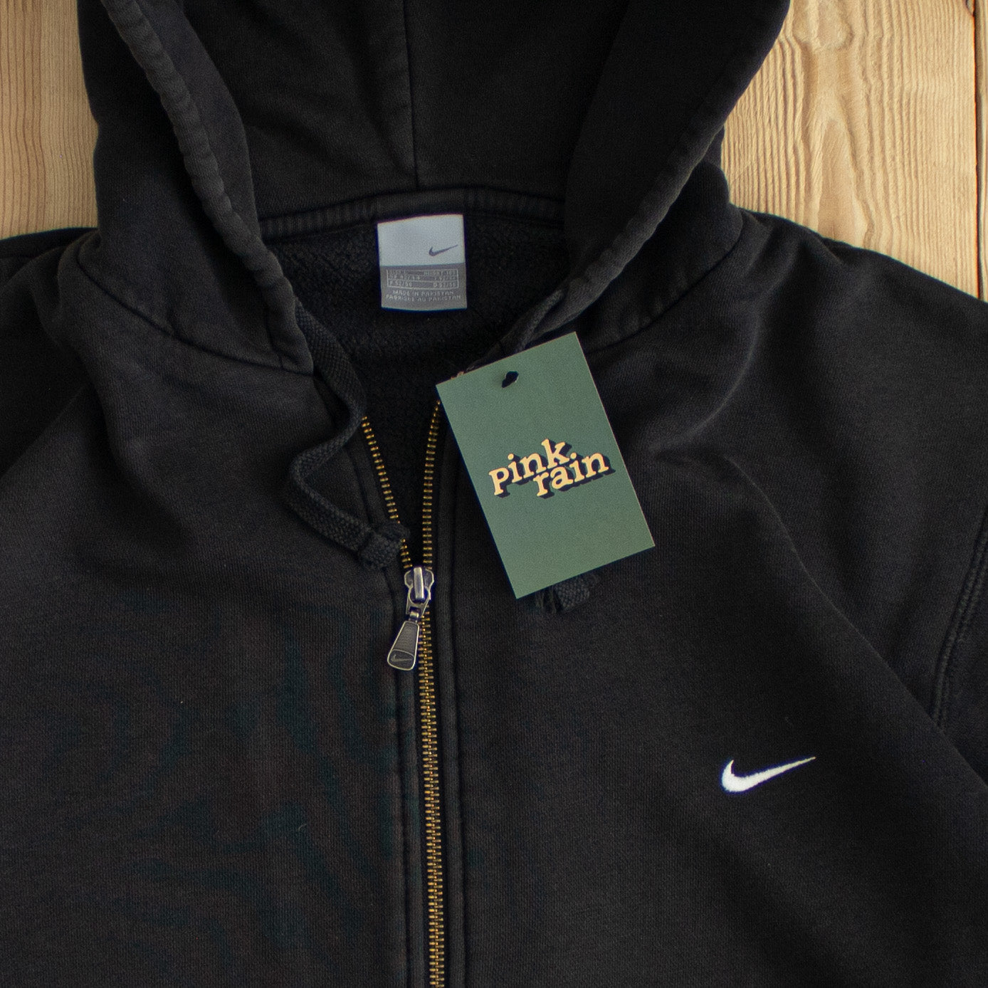 (L) Nike Vintage Essential Embroidered Full-Zip Sweatshirt Black