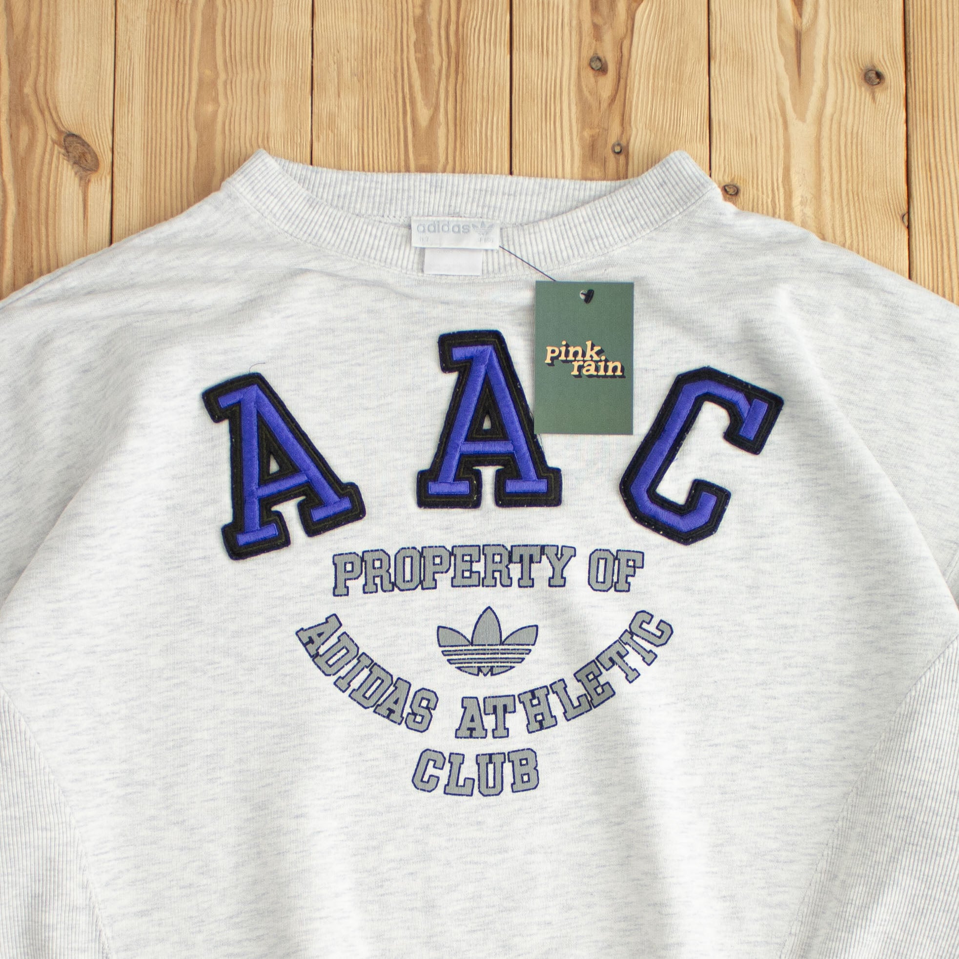 (L/XL) Adidas Athletic Club Vintage Embroidered Sweatshirt White