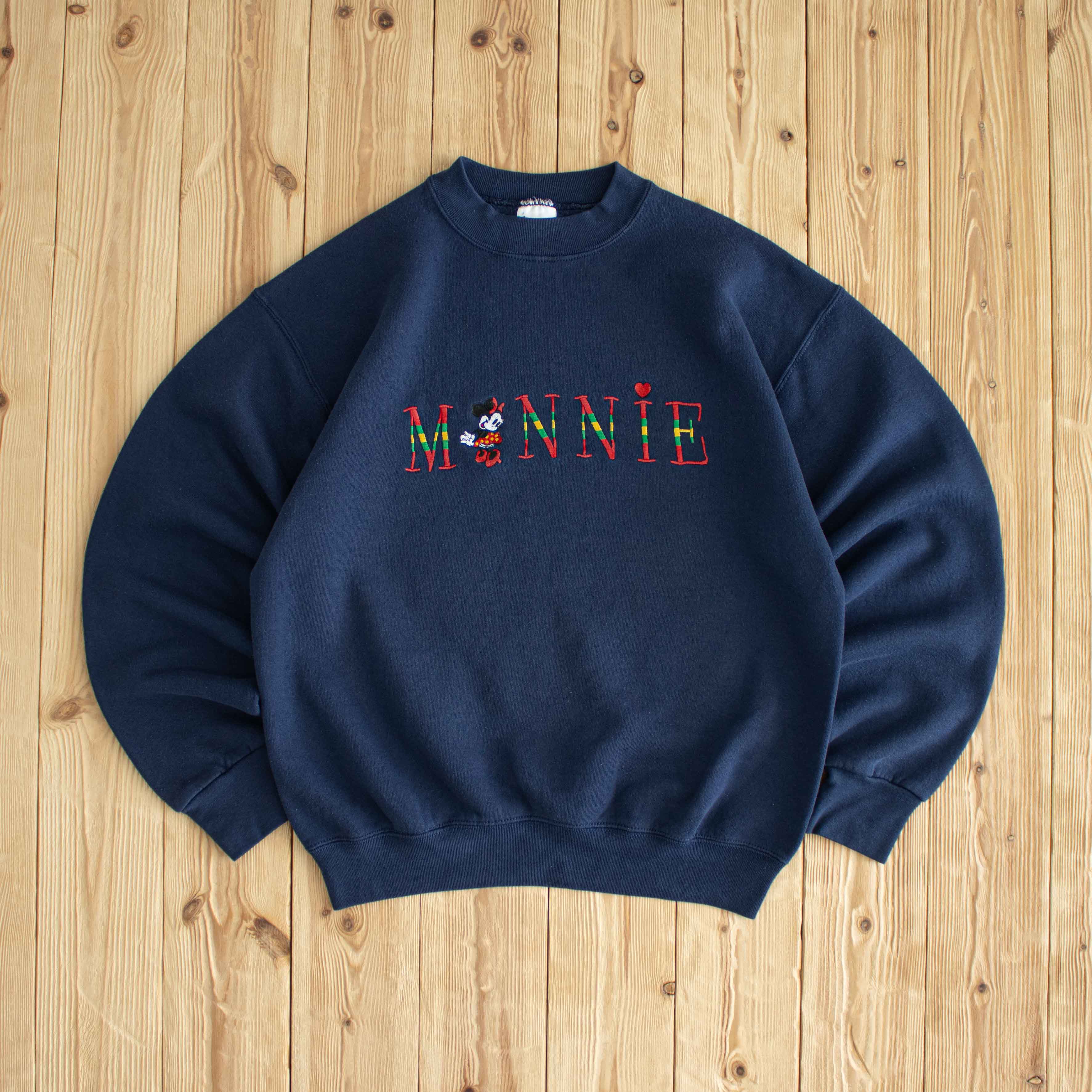 (S/M) Minnie Vintage Embroidered Sweatshirt Blue