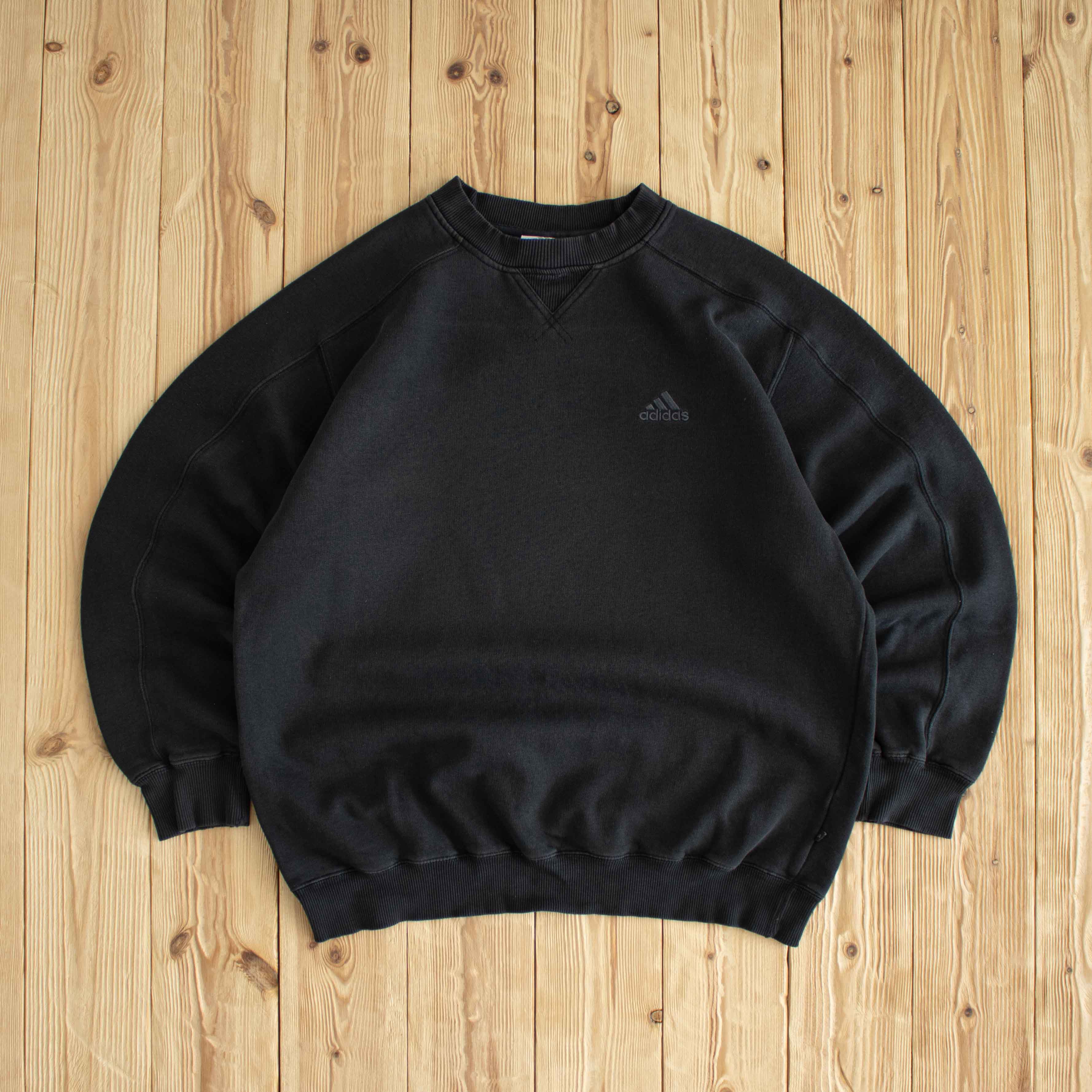 (M) Adidas Vintage Embroidered Sweatshirt Black