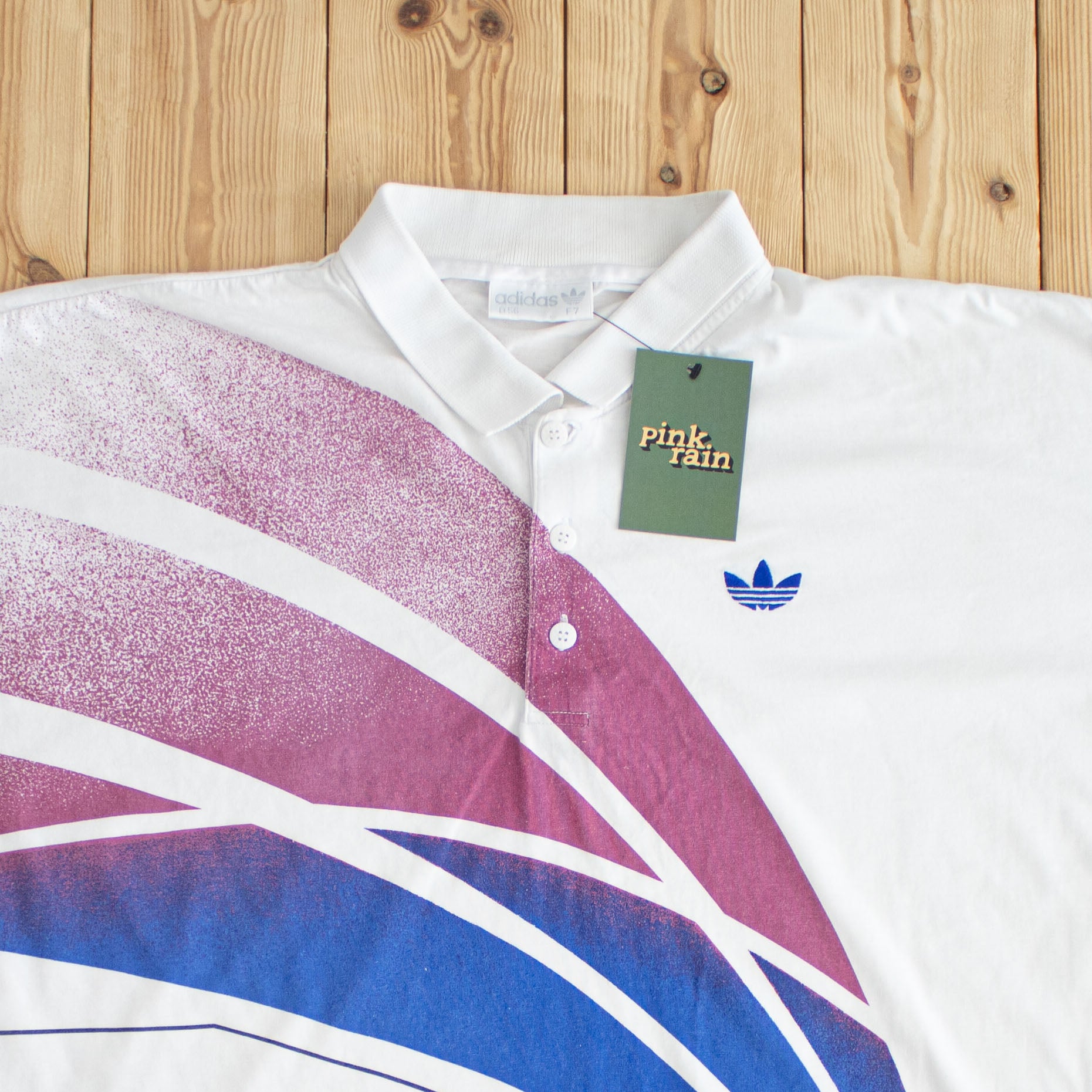 (L/XL) Adidas Vintage Embroidered Polo White