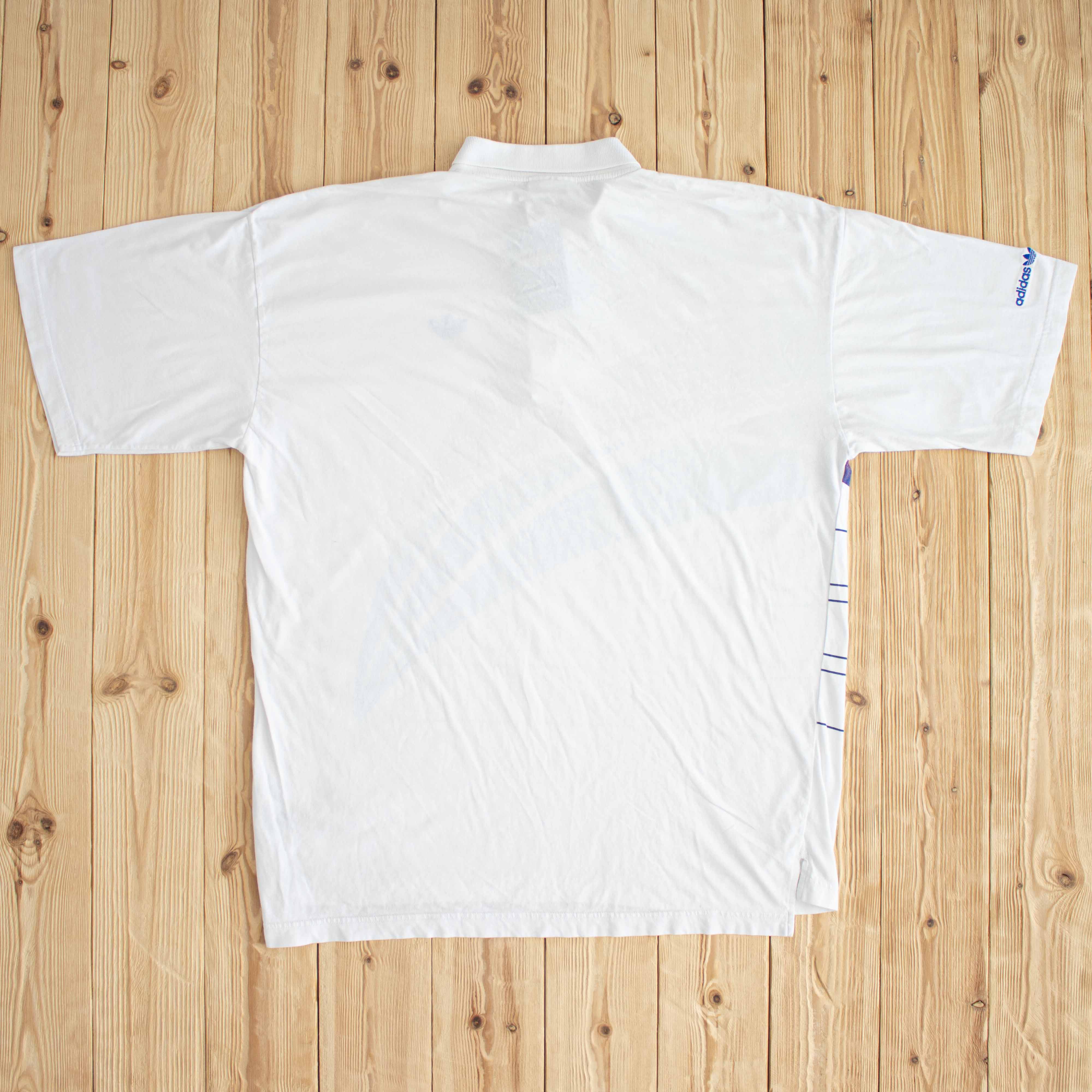(L/XL) Adidas Vintage Embroidered Polo White