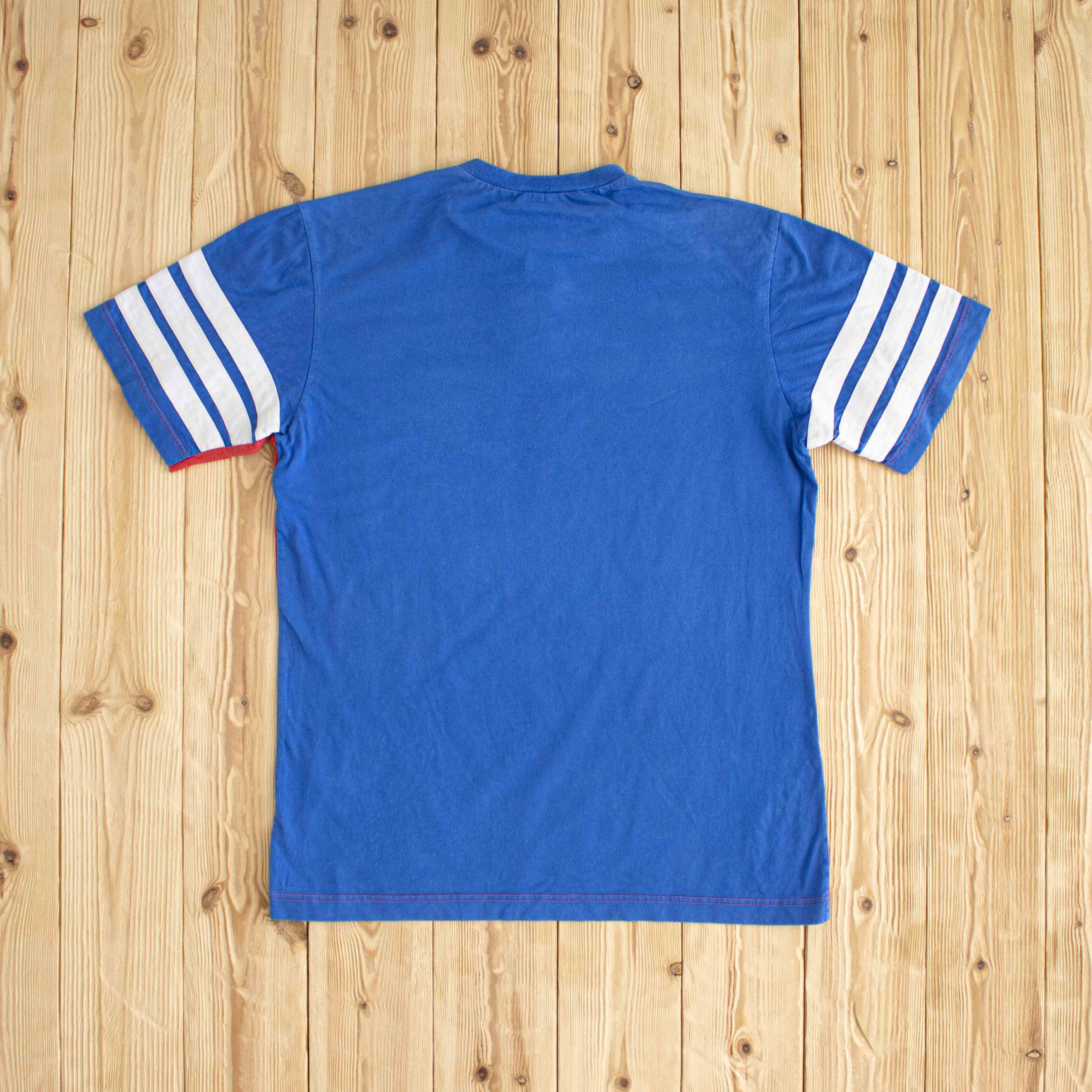 (S/M) Adidas F.C. Bayern München Vintage Embroidered T-Shirt Blue Red