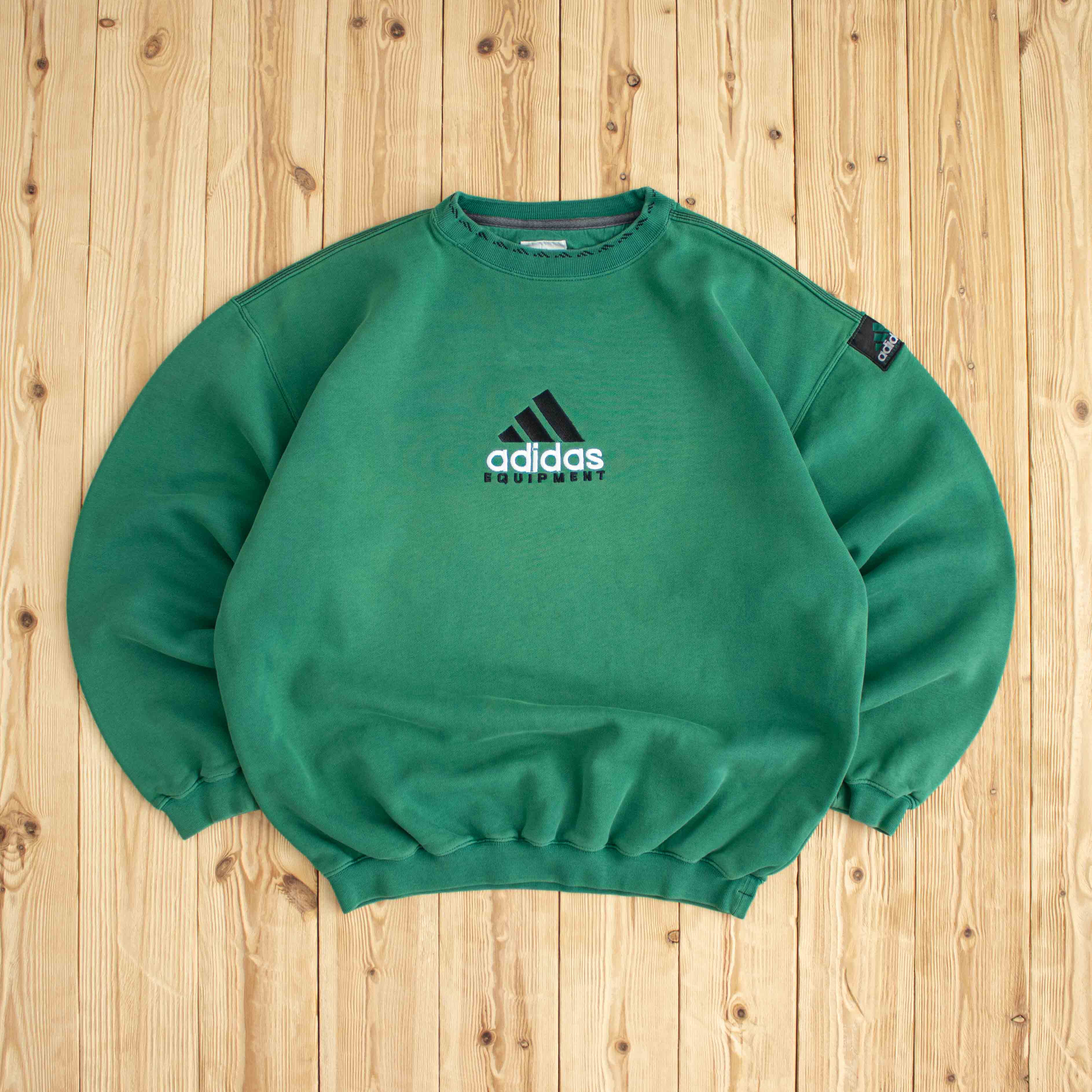 (L) Adidas Equipment Vintage Embroidered Sweatshirt Green