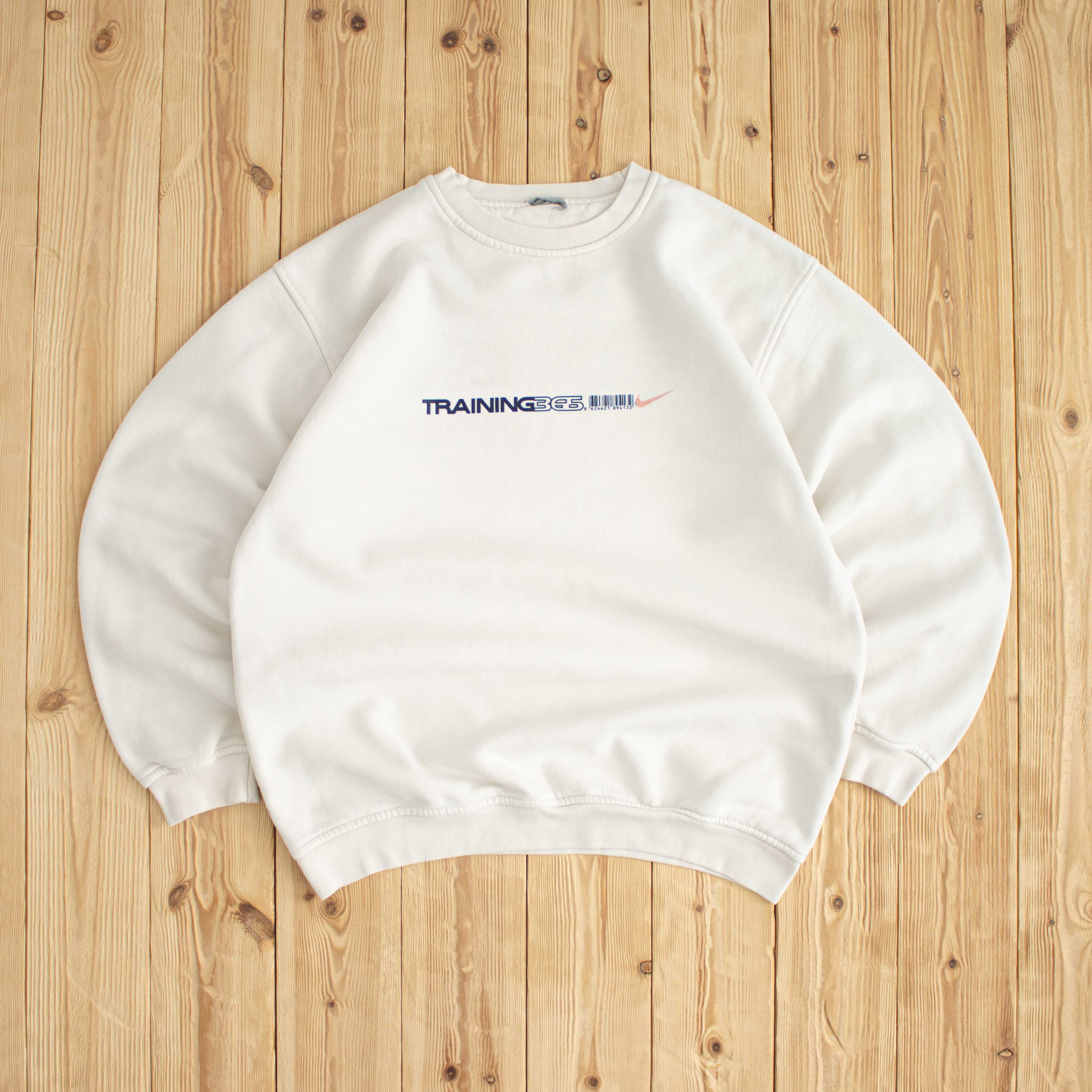 (S/M) Nike Training 365 Vintage Sweatshirt White