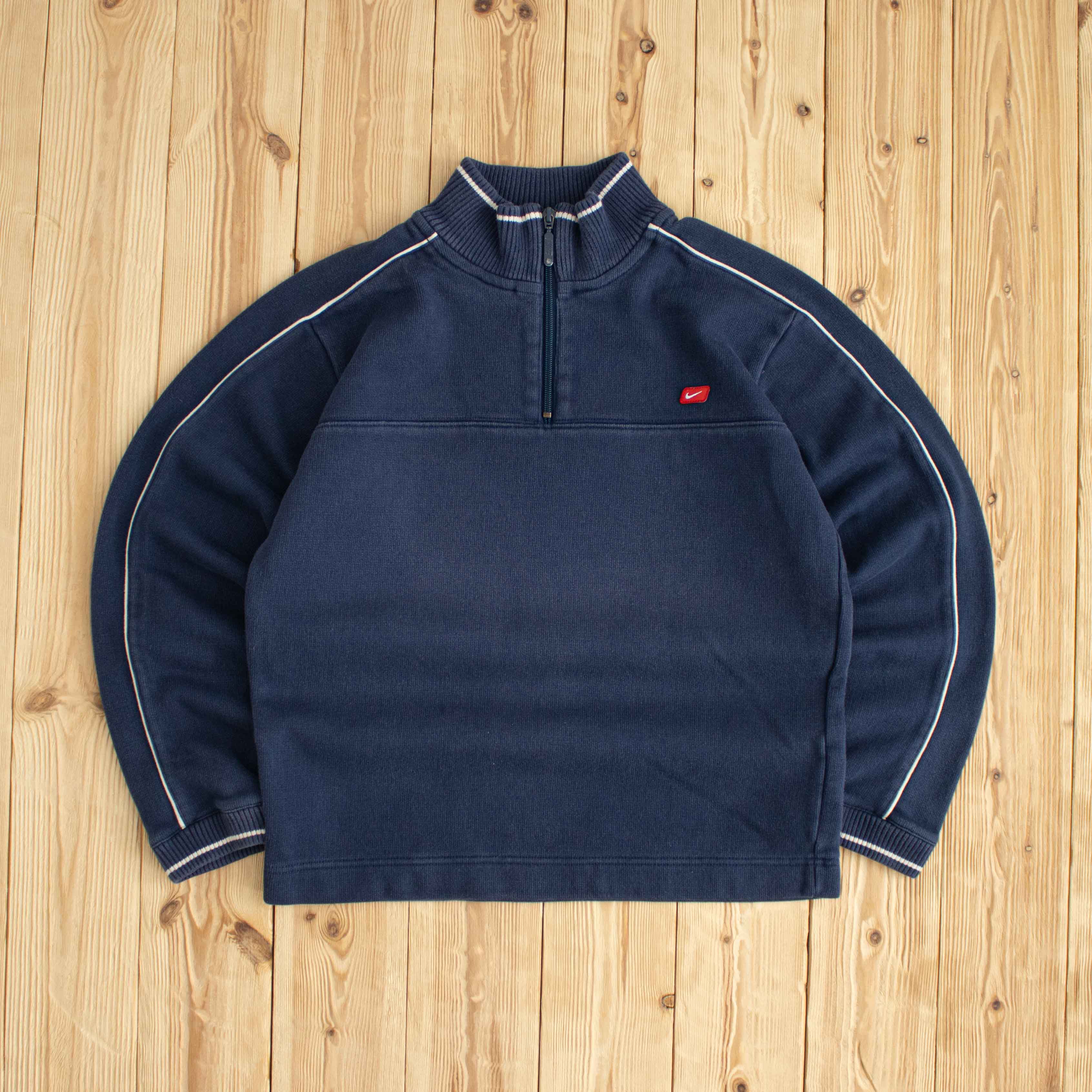 (S) Nike Vintage Essential Embroidered Quarter-Zip Blue