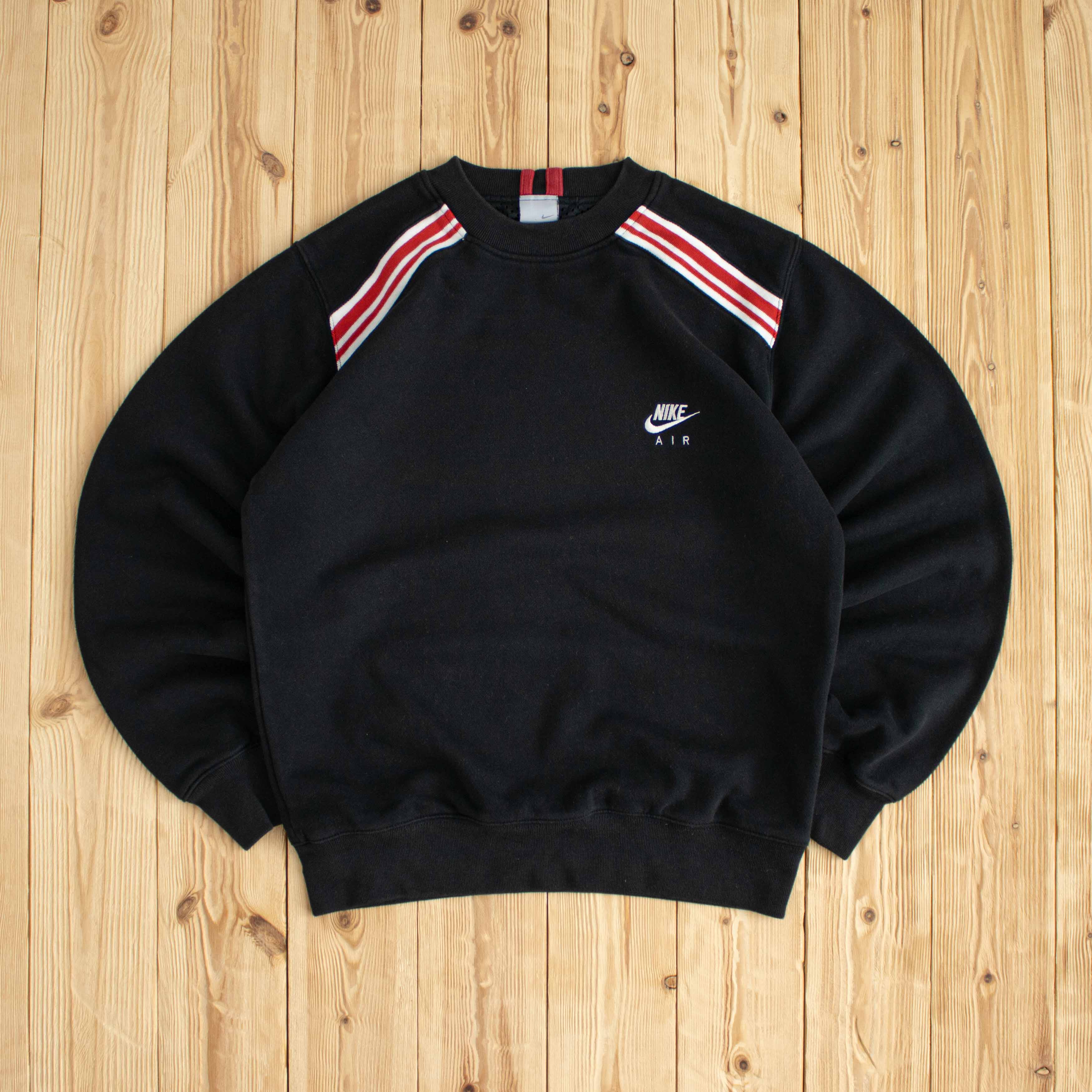 (S/M) Nike Air Vintage Embroidered Sweatshirt Black