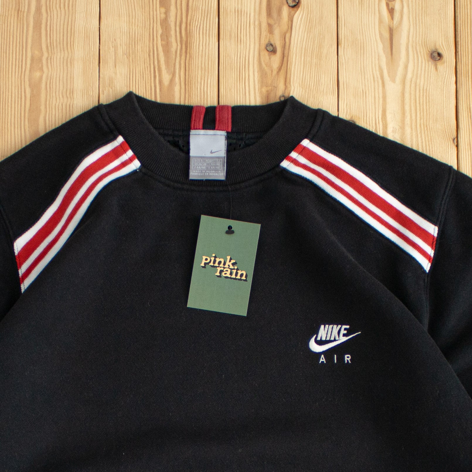 (S/M) Nike Air Vintage Embroidered Sweatshirt Black