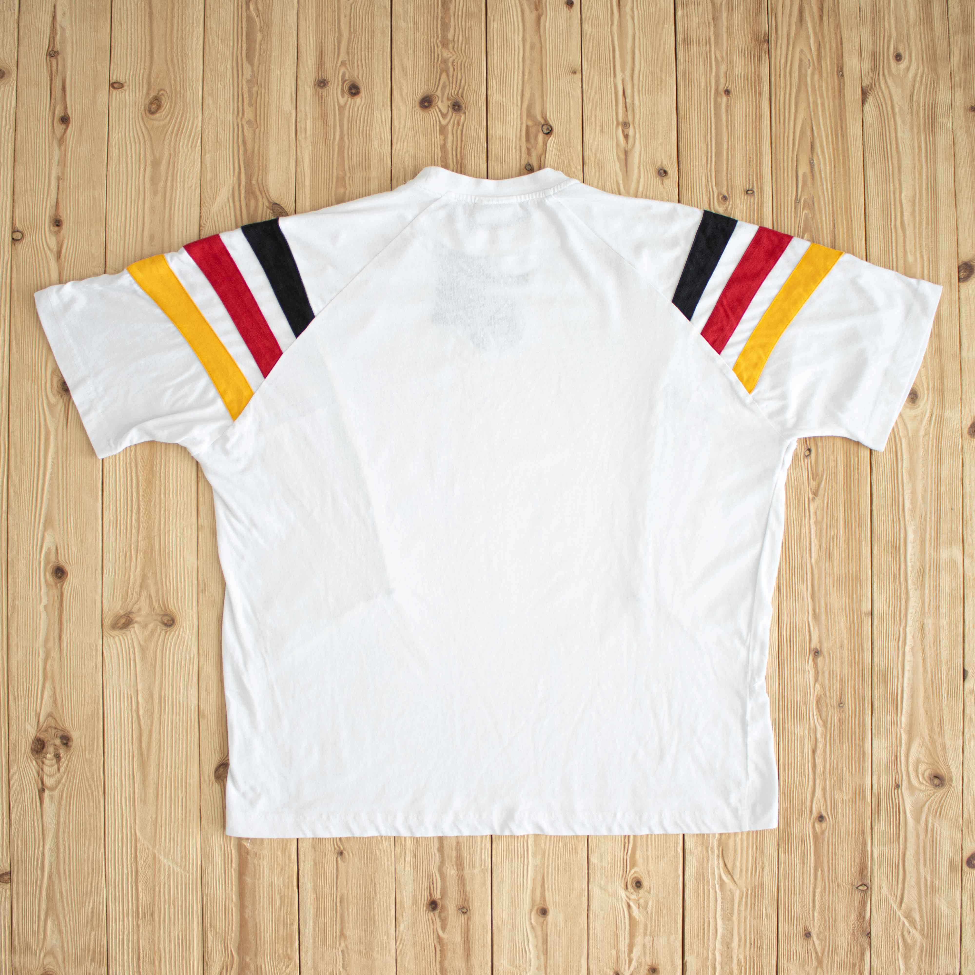 (XL) Adidas Deutscher Fussball-Bund Vintage Embroidered T-Shirt White