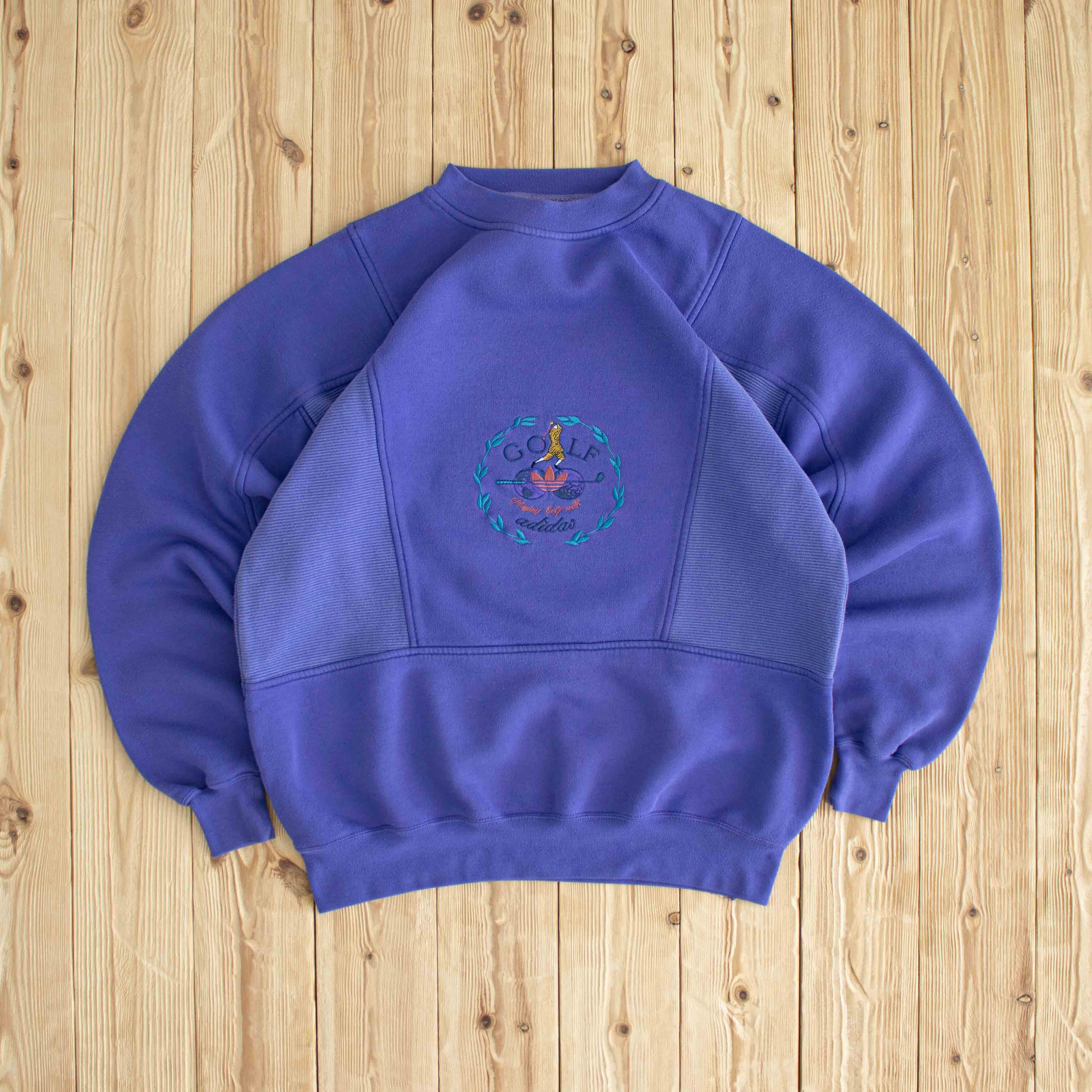 (M) Adidas Golf Vintage Embroidered Sweatshirt Purple