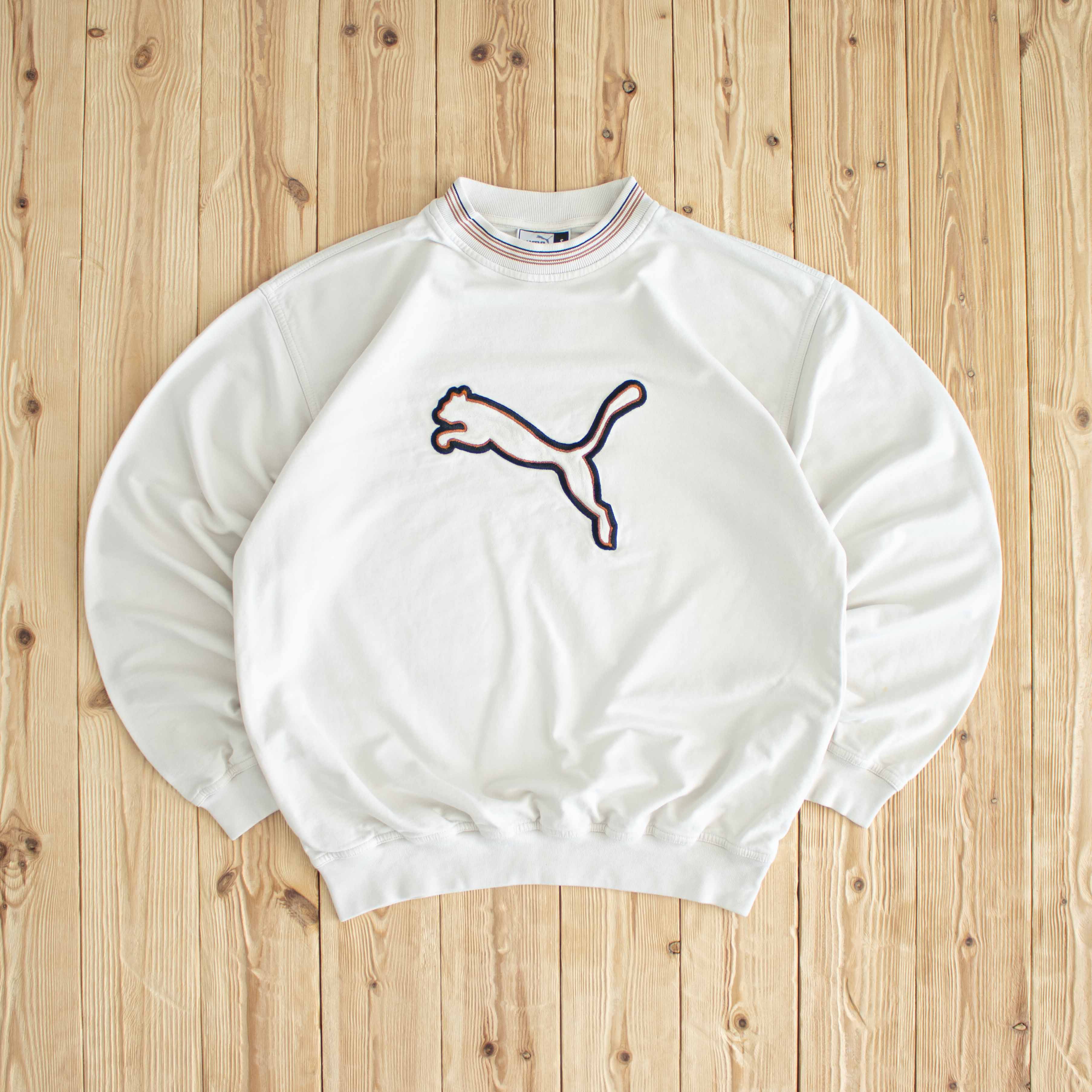 (M) Puma Vintage Embroidered Sweatshirt White