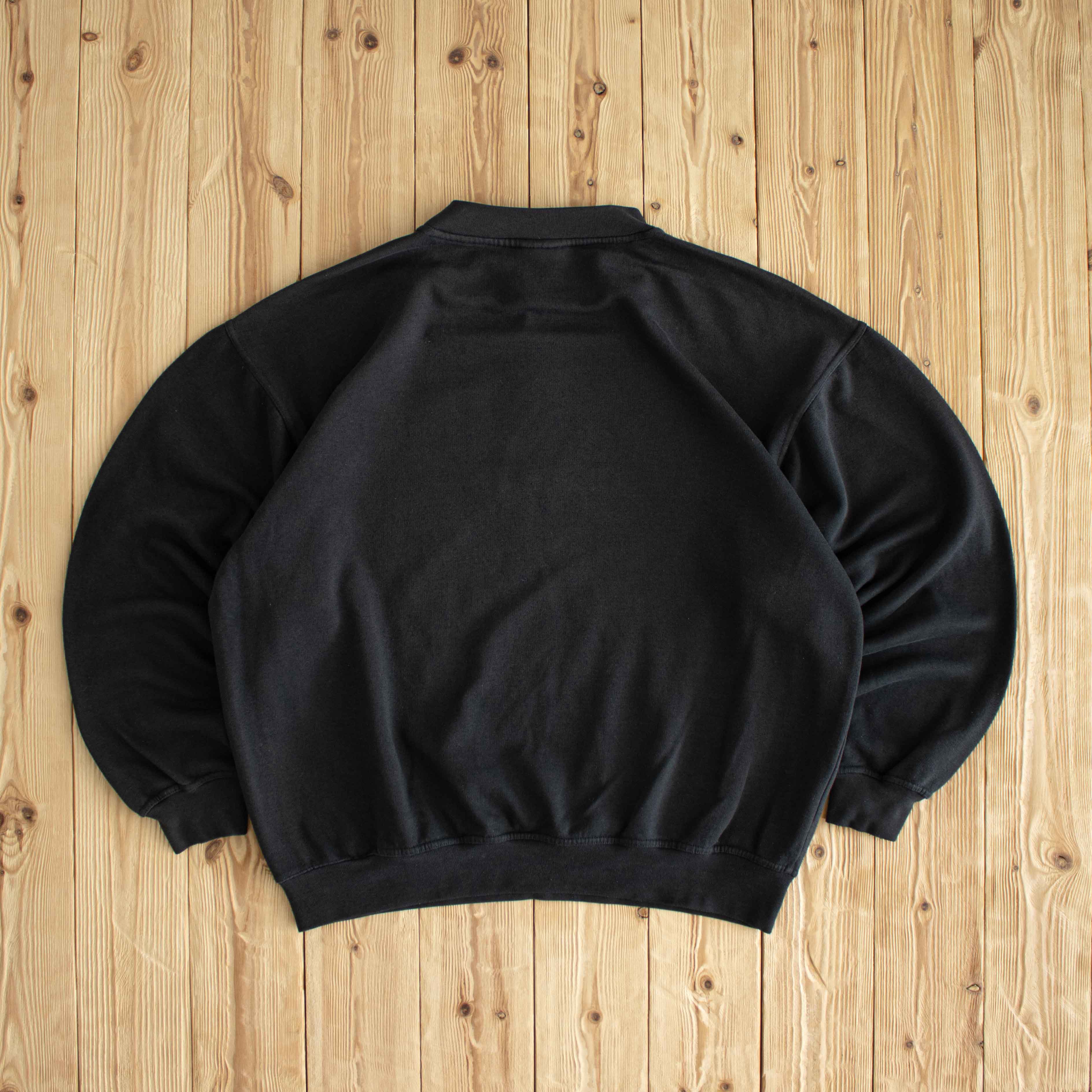 (L/XL) Adidas Vintage Embroidered Sweatshirt Black