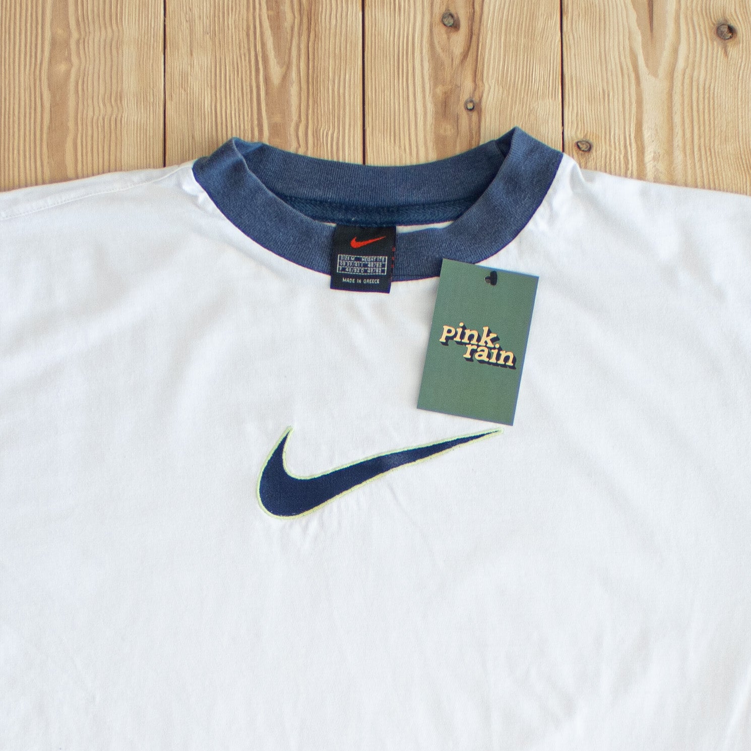 (M) Nike Swoosh Vintage Embroidered T-Shirt White