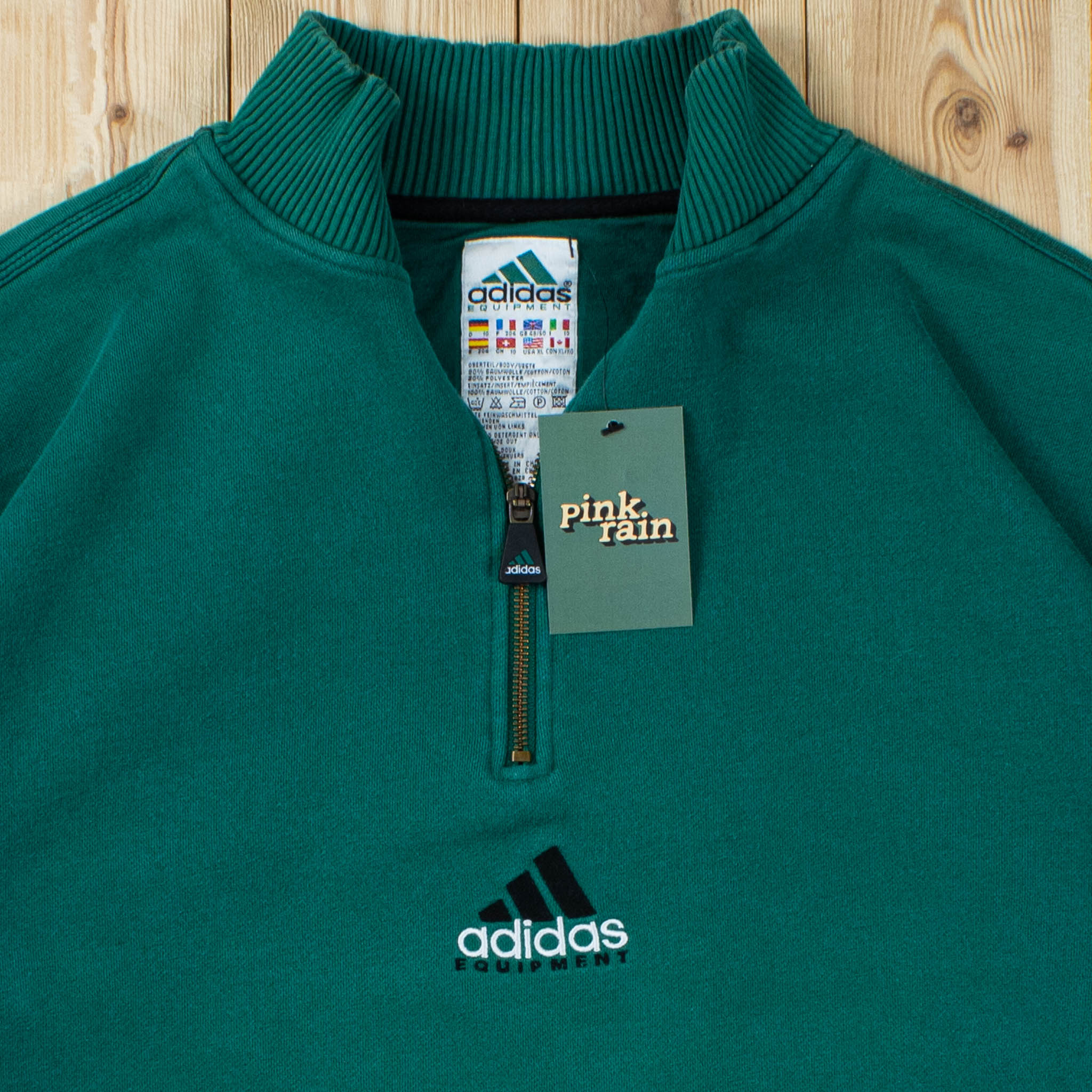 (XL) Vintage Adidas Equipment Embroidered Quarter-Zip Sweatshirt
