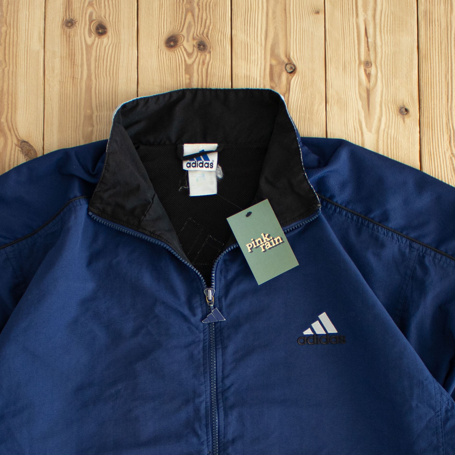 (XL) Adidas Vintage Embroidered Jacket Blue