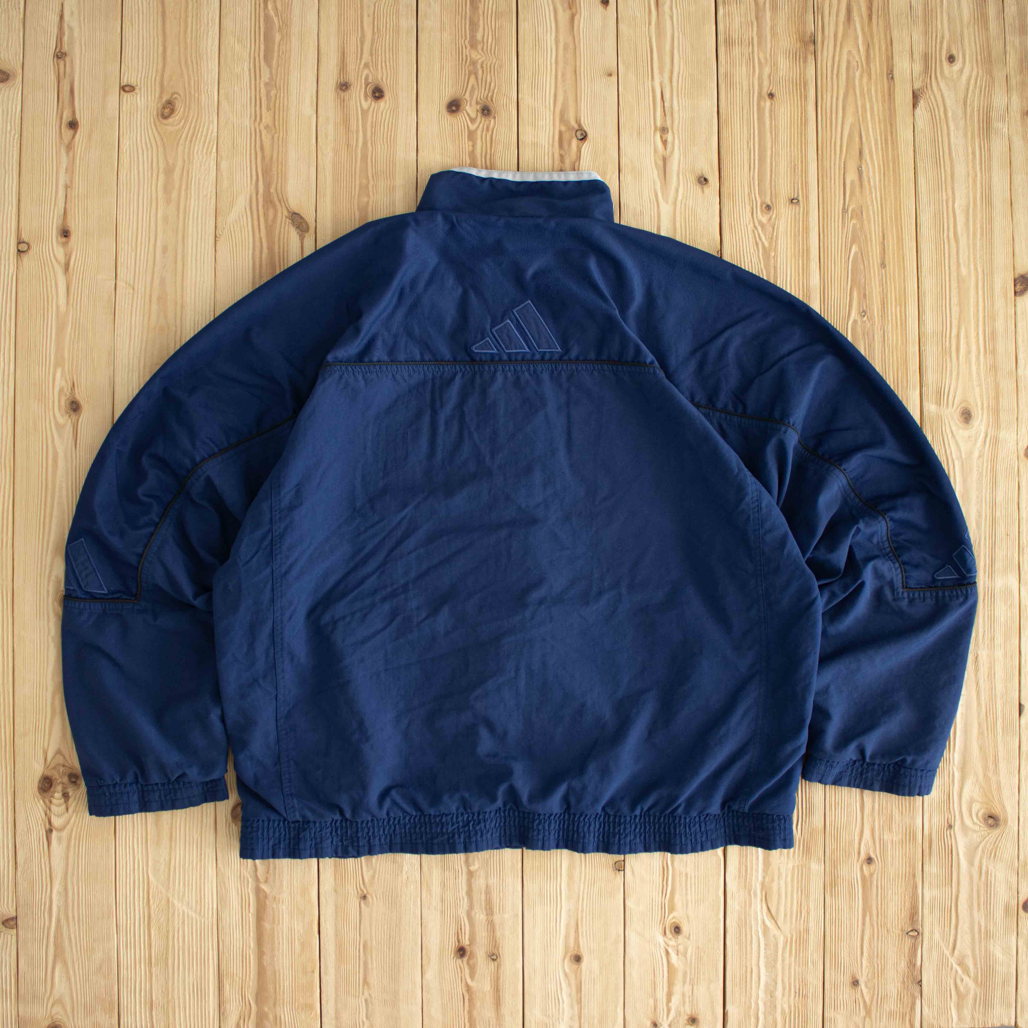 (XL) Adidas Vintage Embroidered Jacket Blue