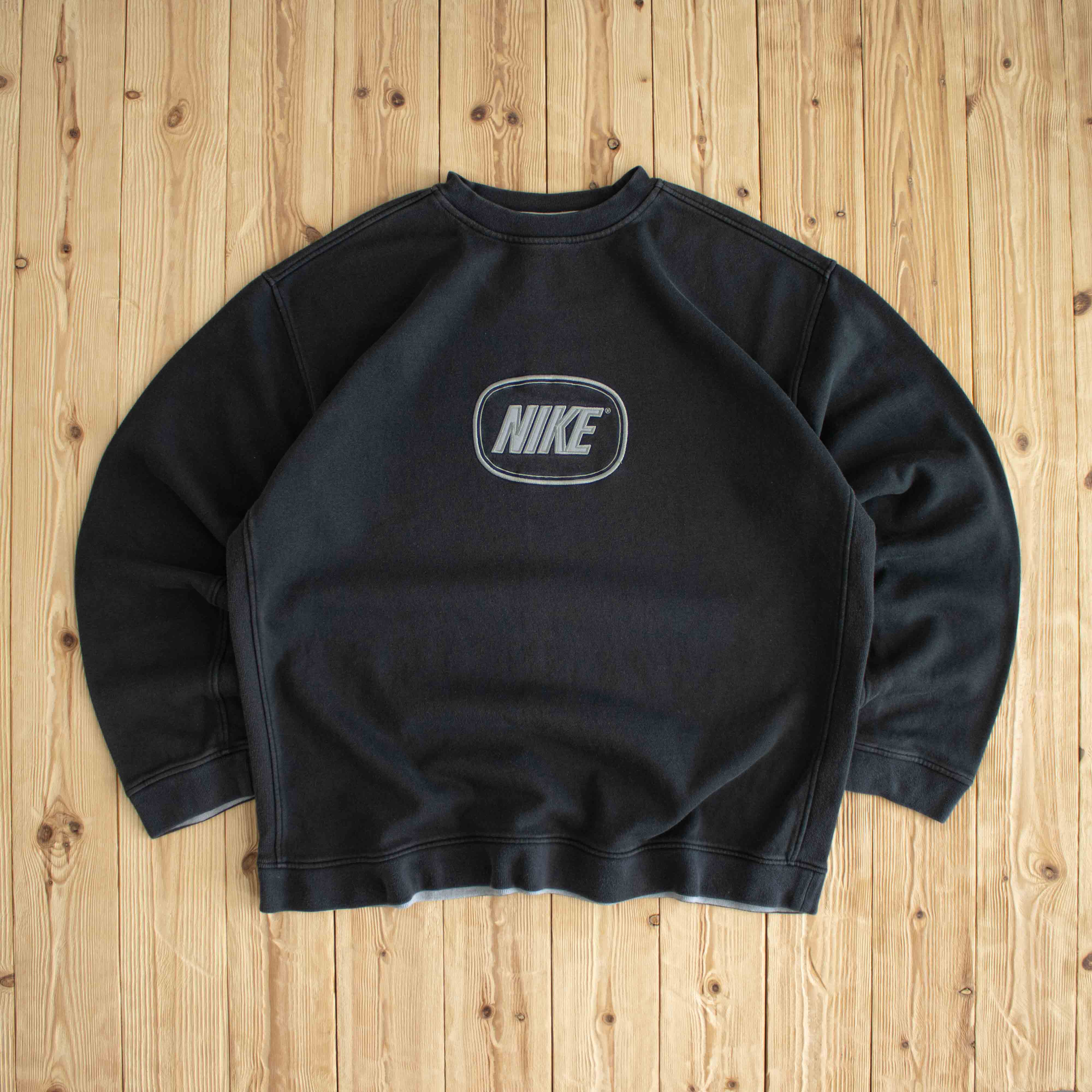 (XL/XXL) Nike Spell Out Vintage Embroidered Sweatshirt Black