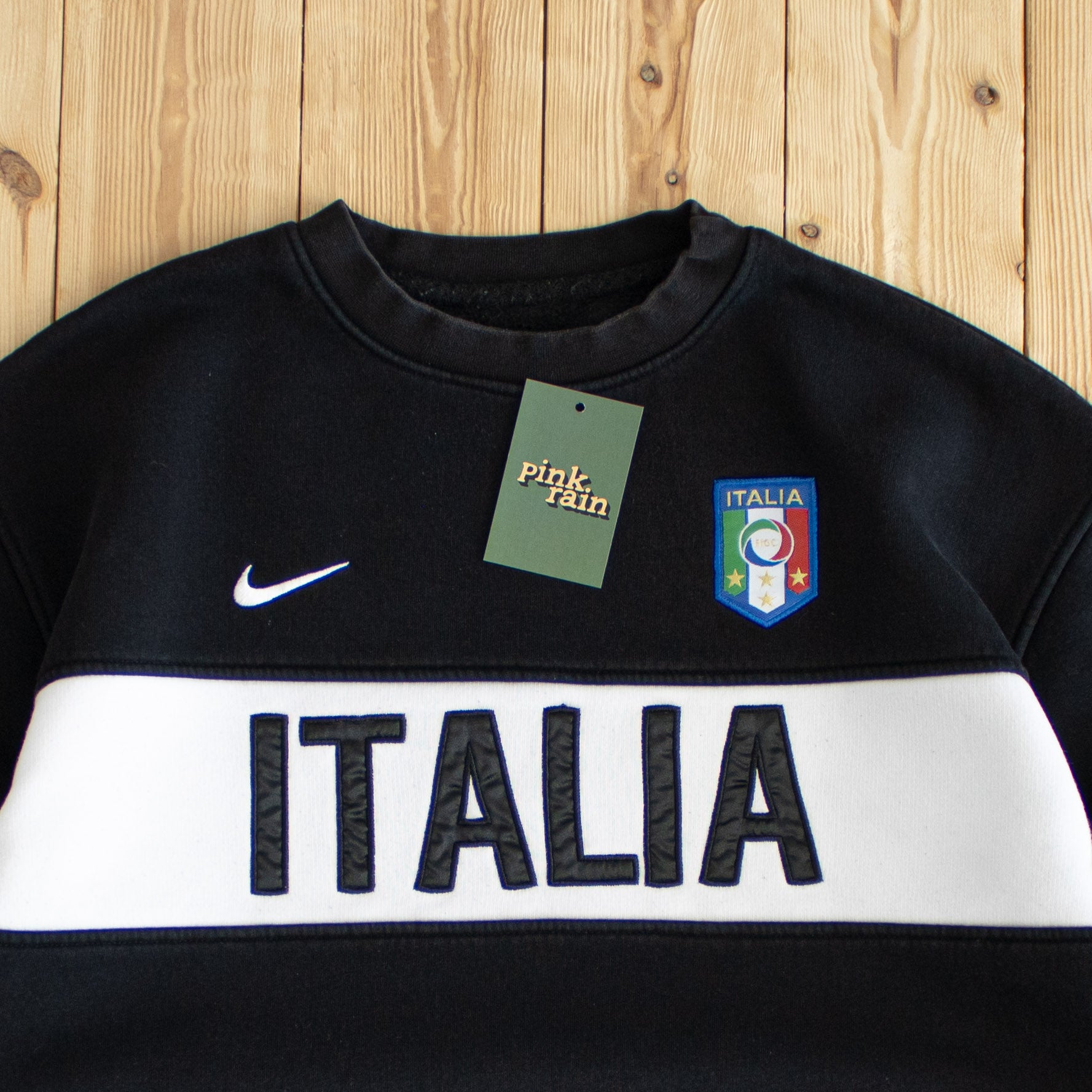 (L) Nike Italia Vintage Embroidered Sweatshirt Black