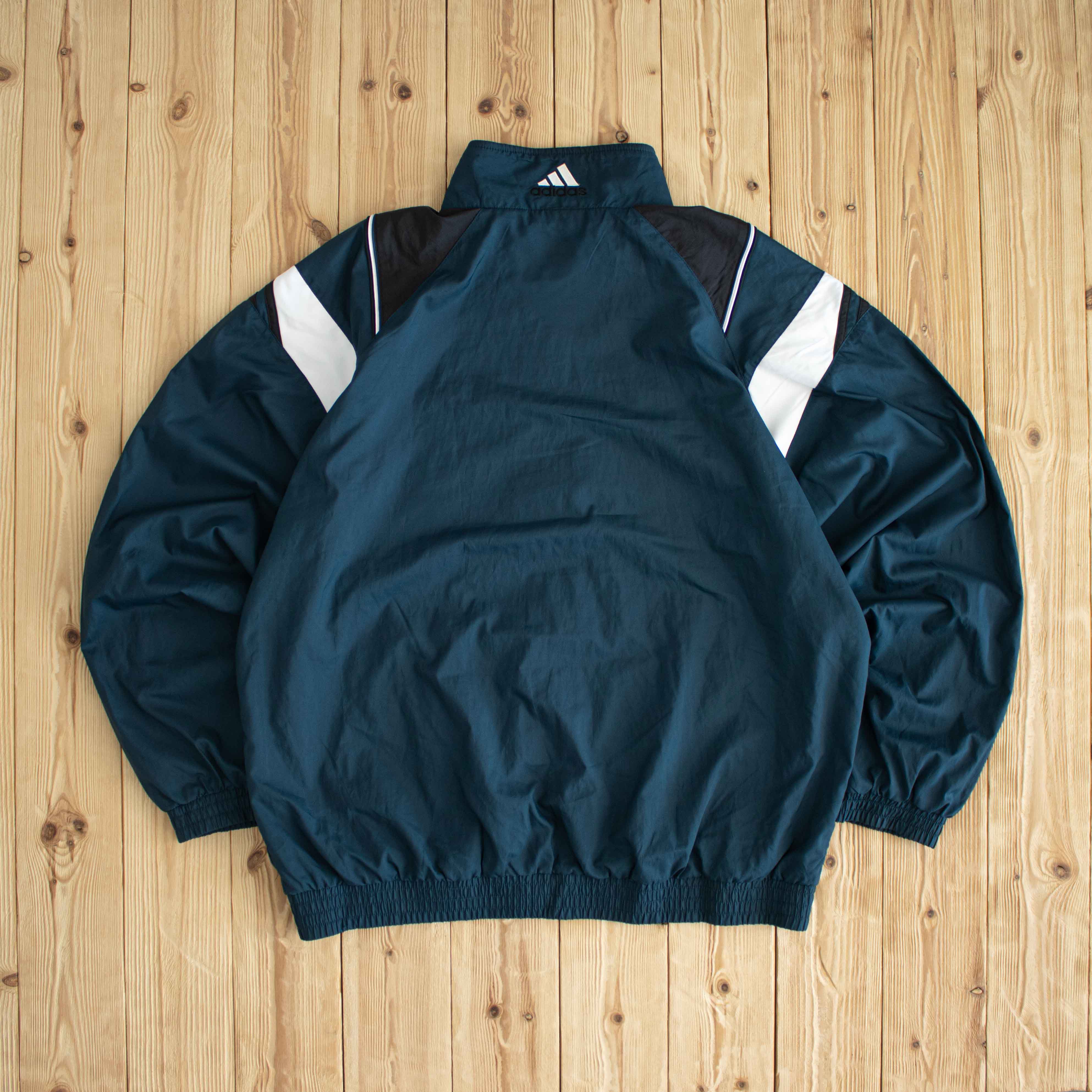 (XL) Adidas Vintage Embroidered Jacket Blue