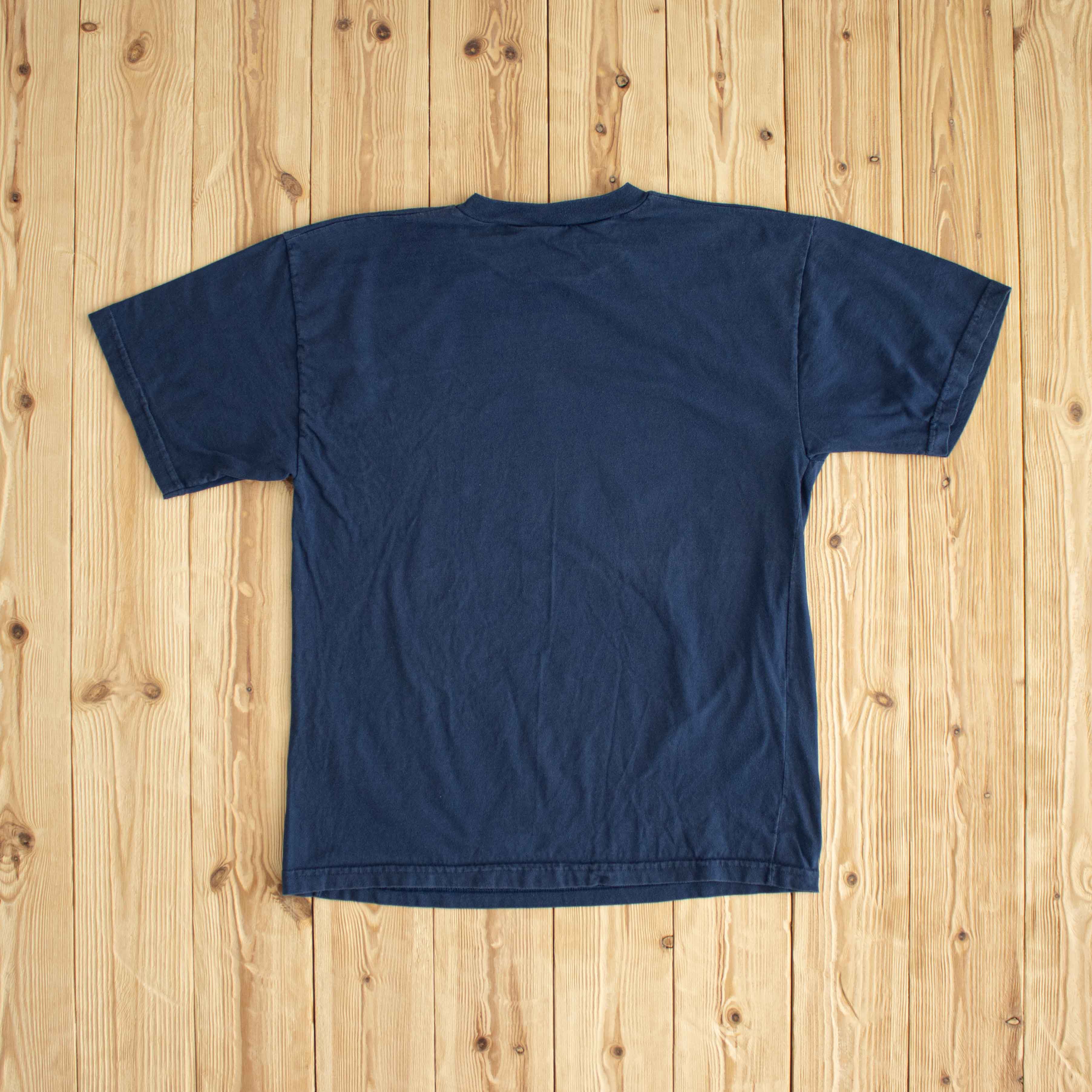 (S/M) Coca Cola Vintage Football T-Shirt Blue