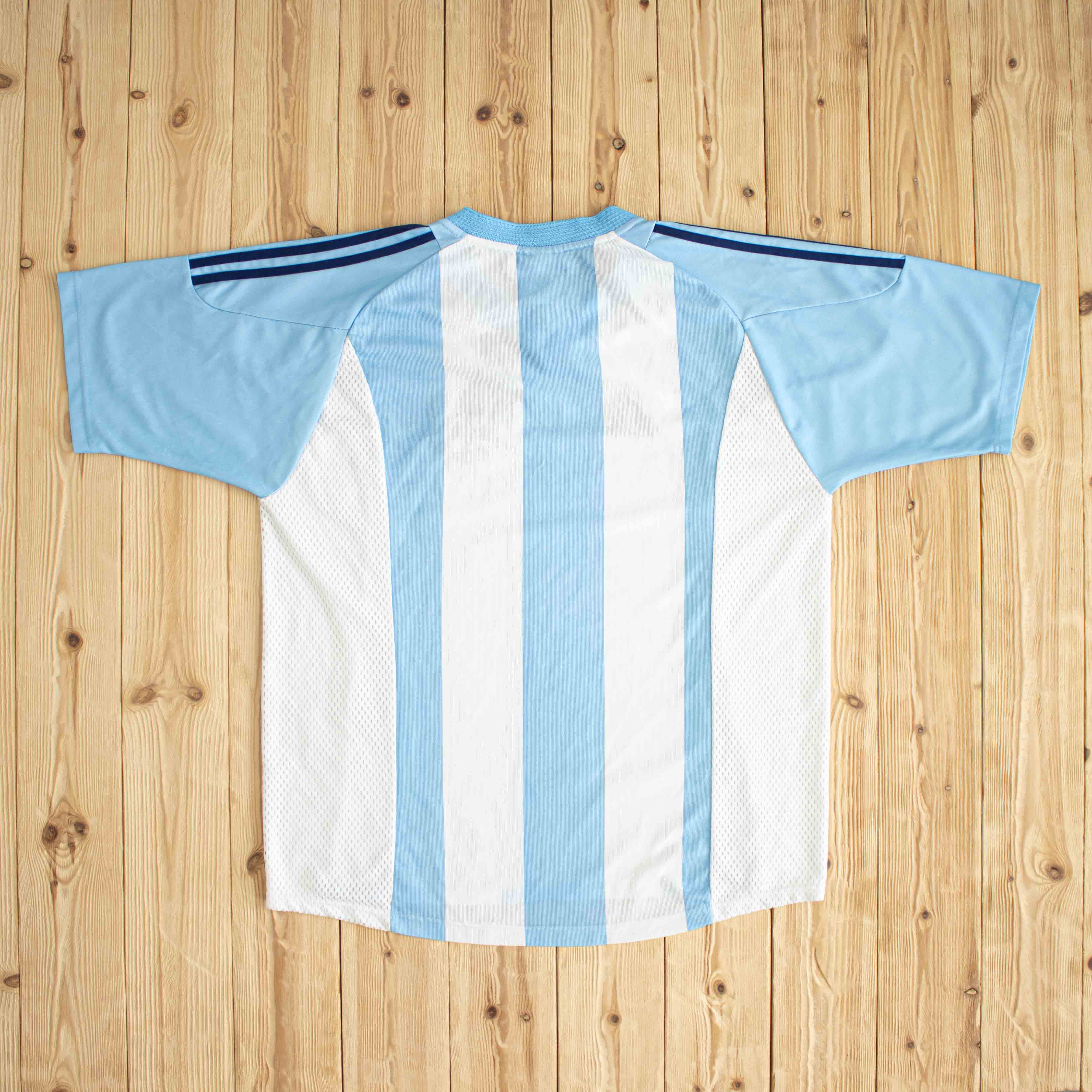 (L) Adidas Argentina Vintage Embroidered T-Shirt White Blue