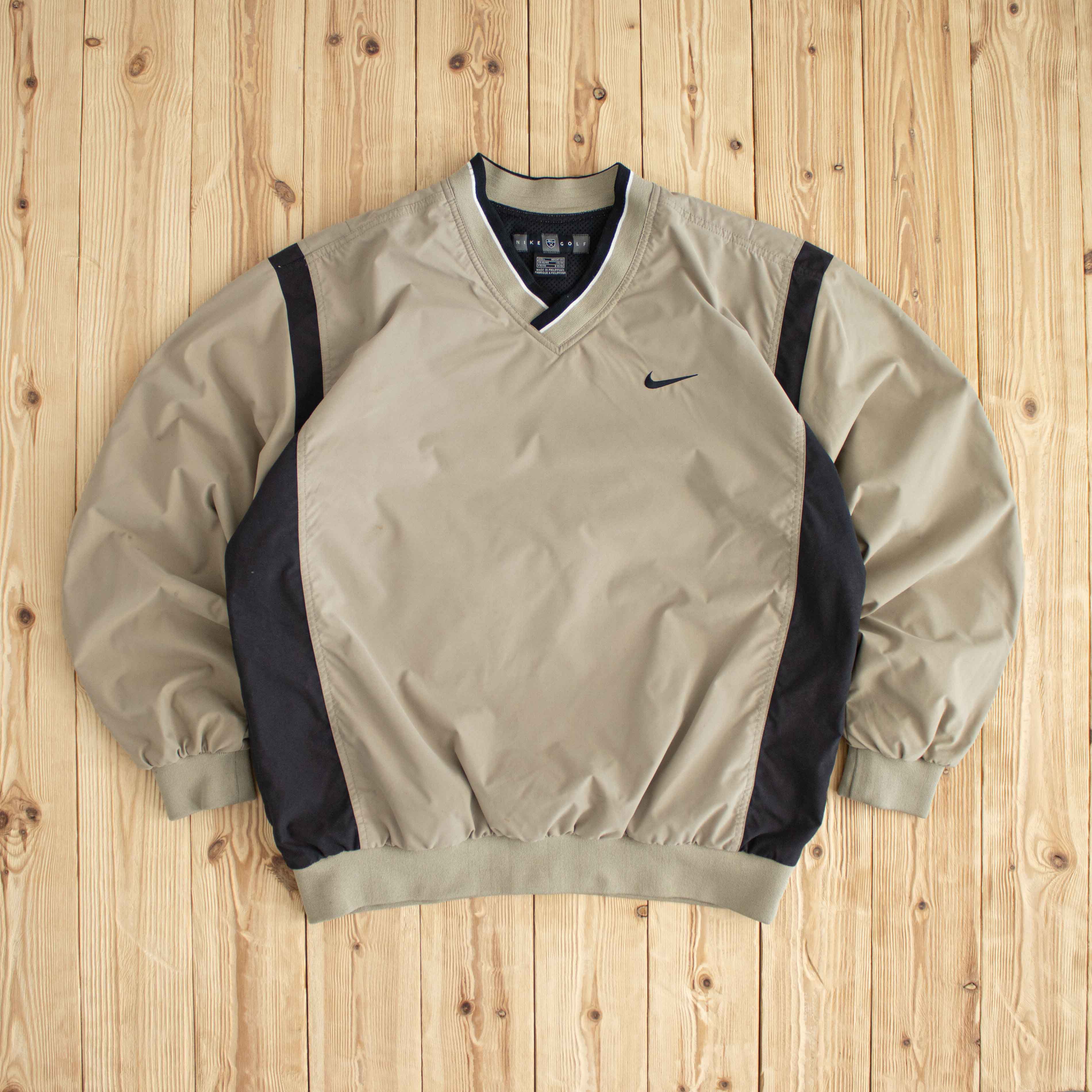 (L) Nike Golf Vintage Embroidered Windbreaker Beige