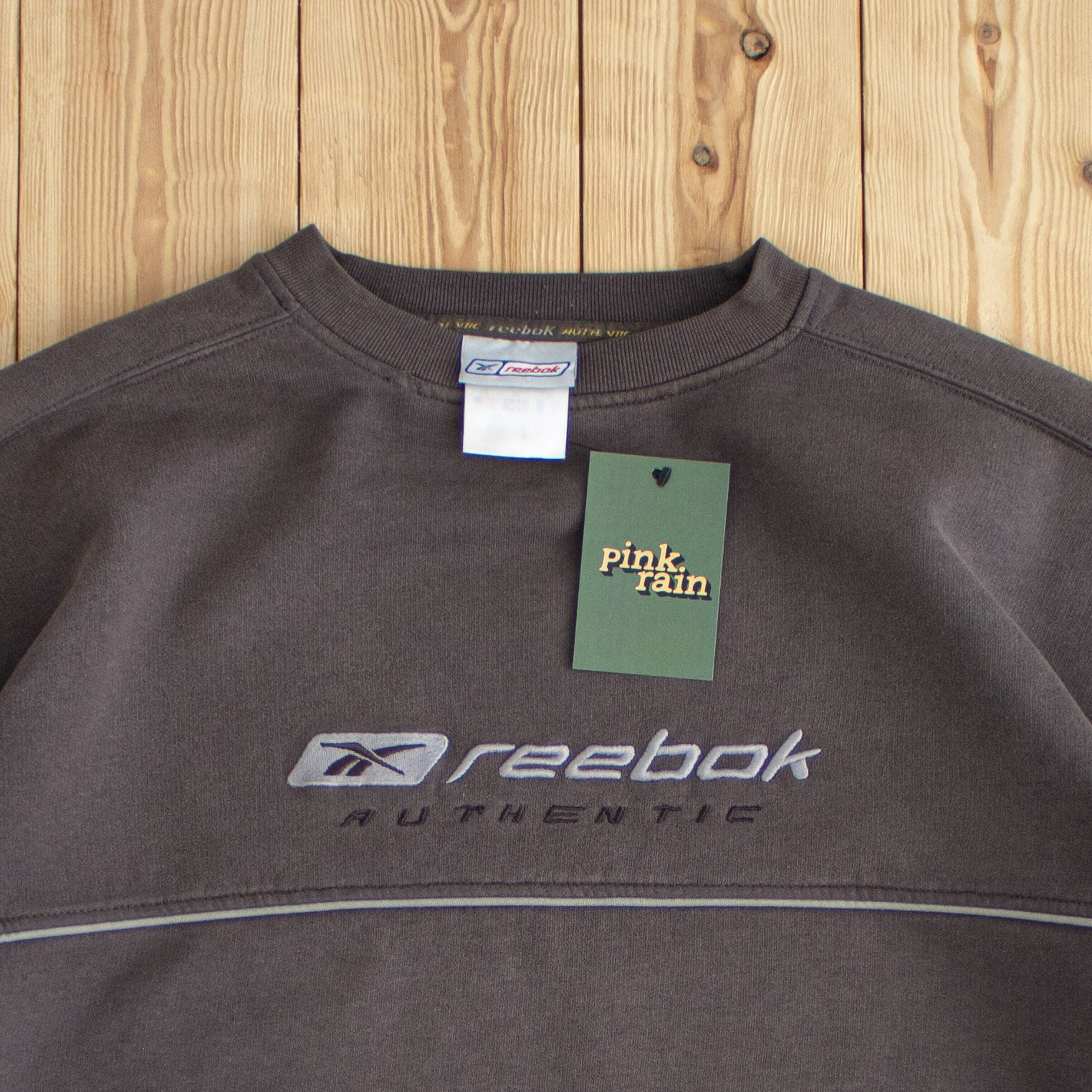 (L/XL) Reebok Authentic Vintage Embroidered Sweatshirt Gray