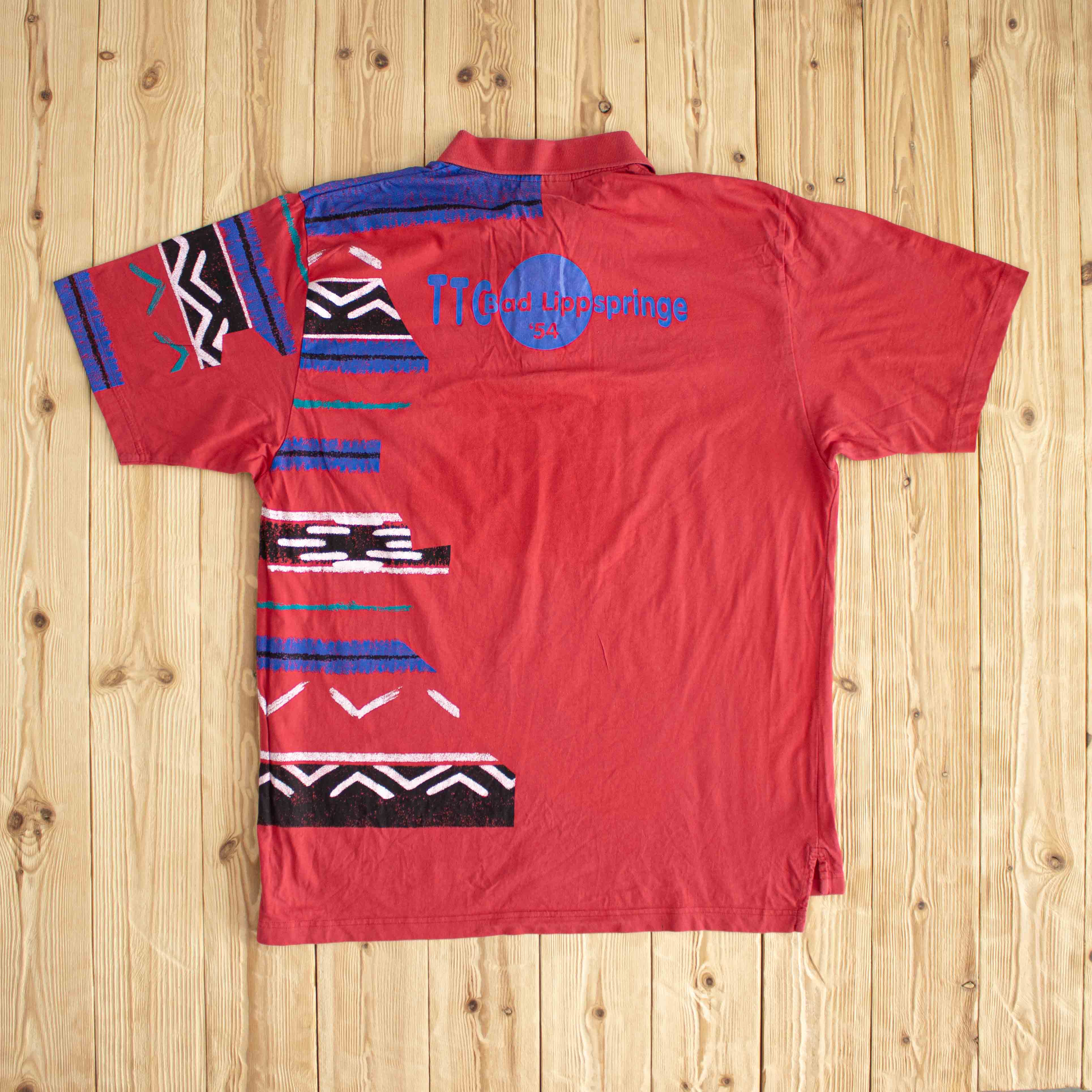 (L) Adidas Vintage Embroidered Polo Red