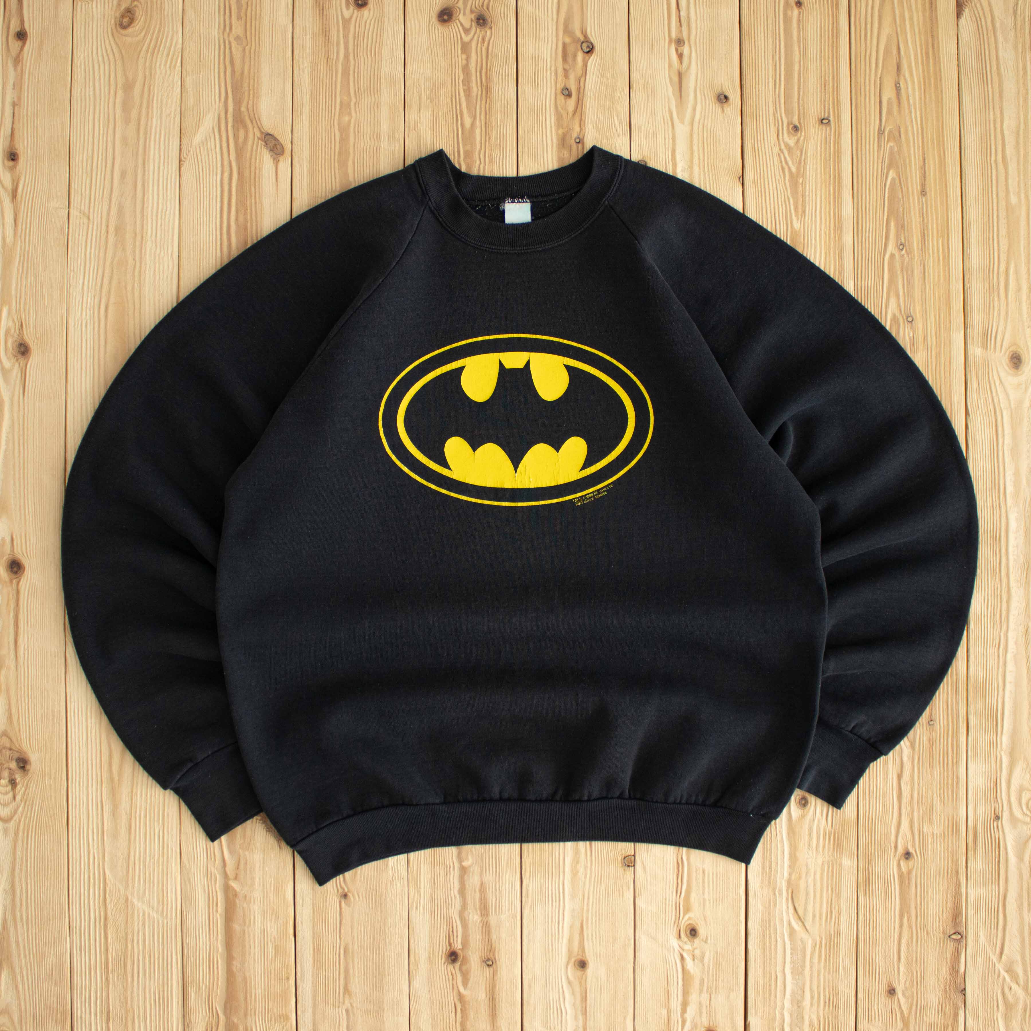 (L/XL) 1989 DC Comics Batman Vintage Sweatshirt Black
