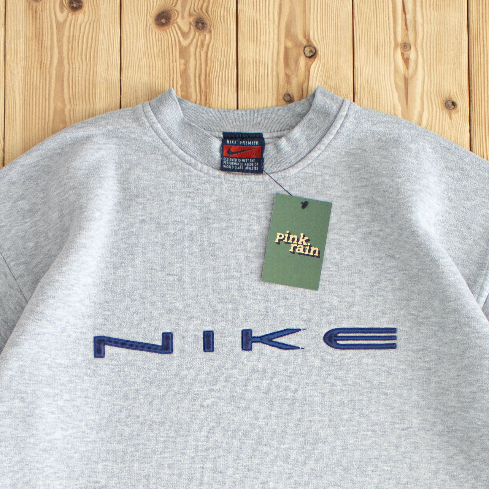 (L) Nike Spell Out Vintage Sweatshirt Gray