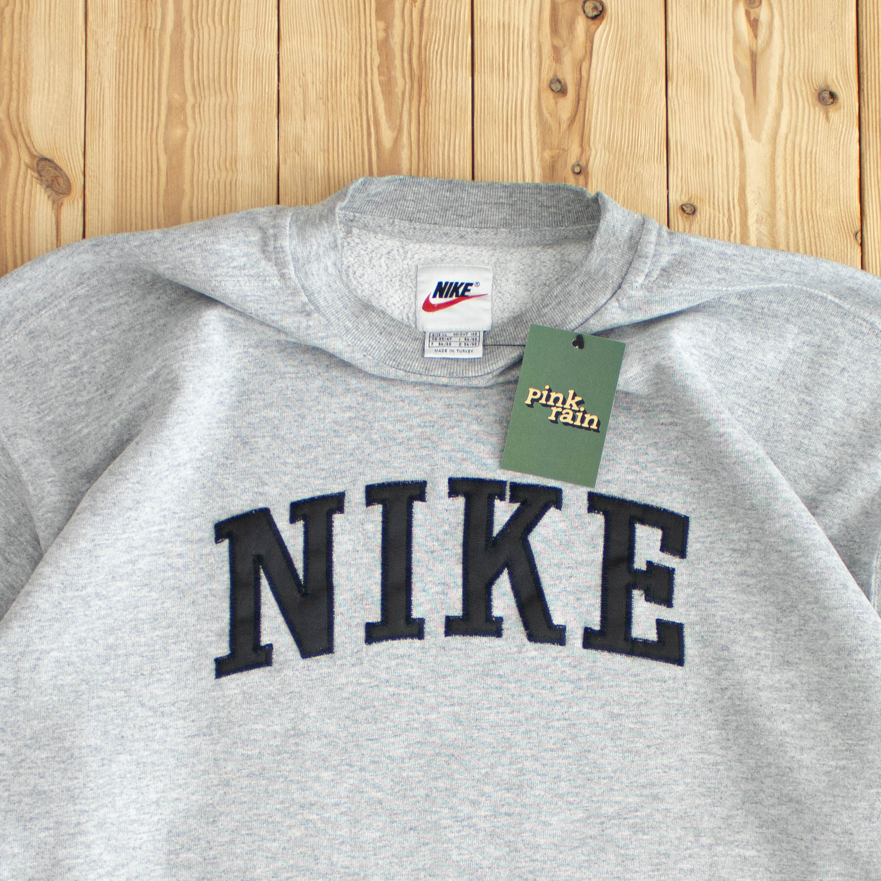 (XL) Nike Spell Out Vintage Embroidered Sweatshirt Gray
