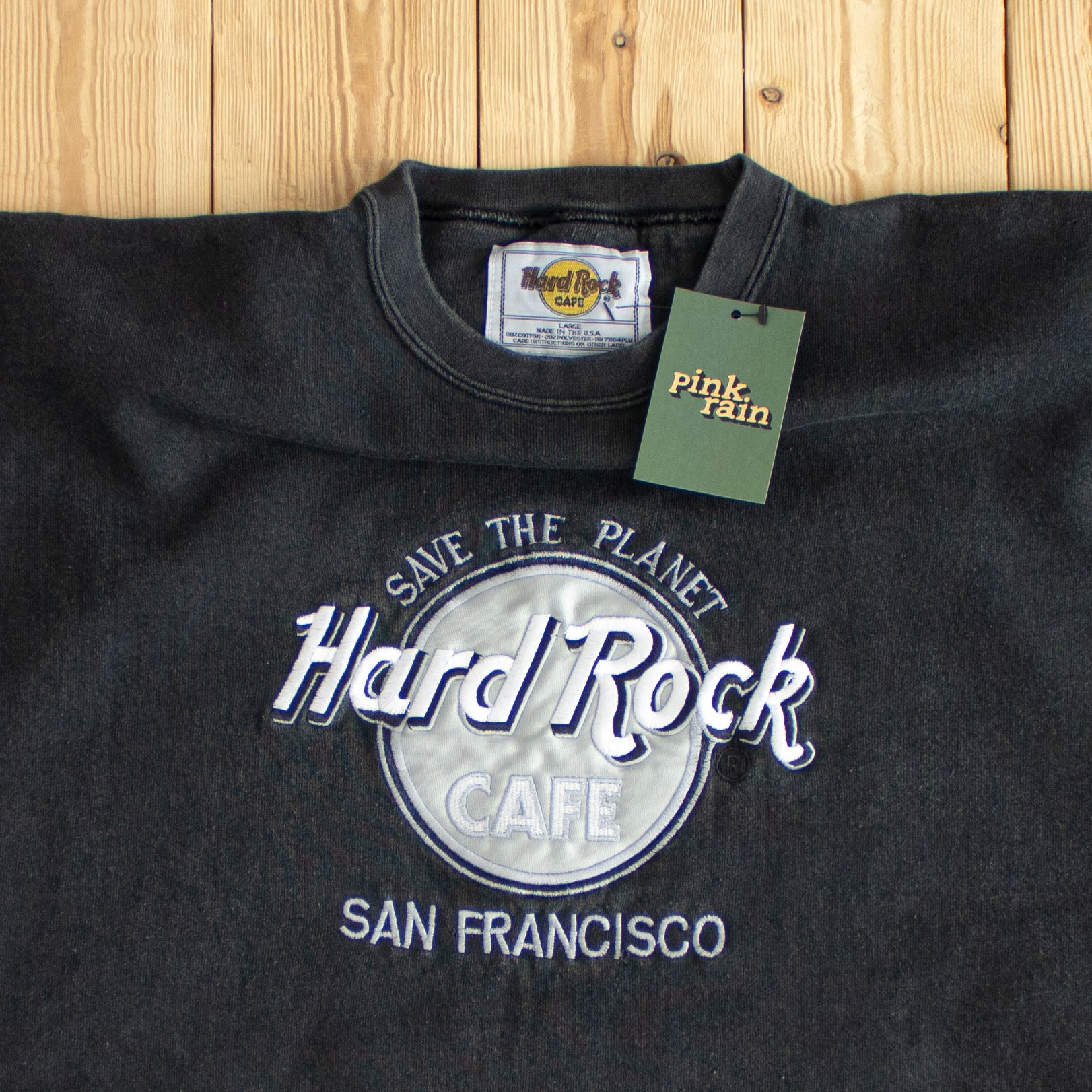 (L) Hard Rock Cafe San Francisco Vintage Embroidered Sweatshirt Black