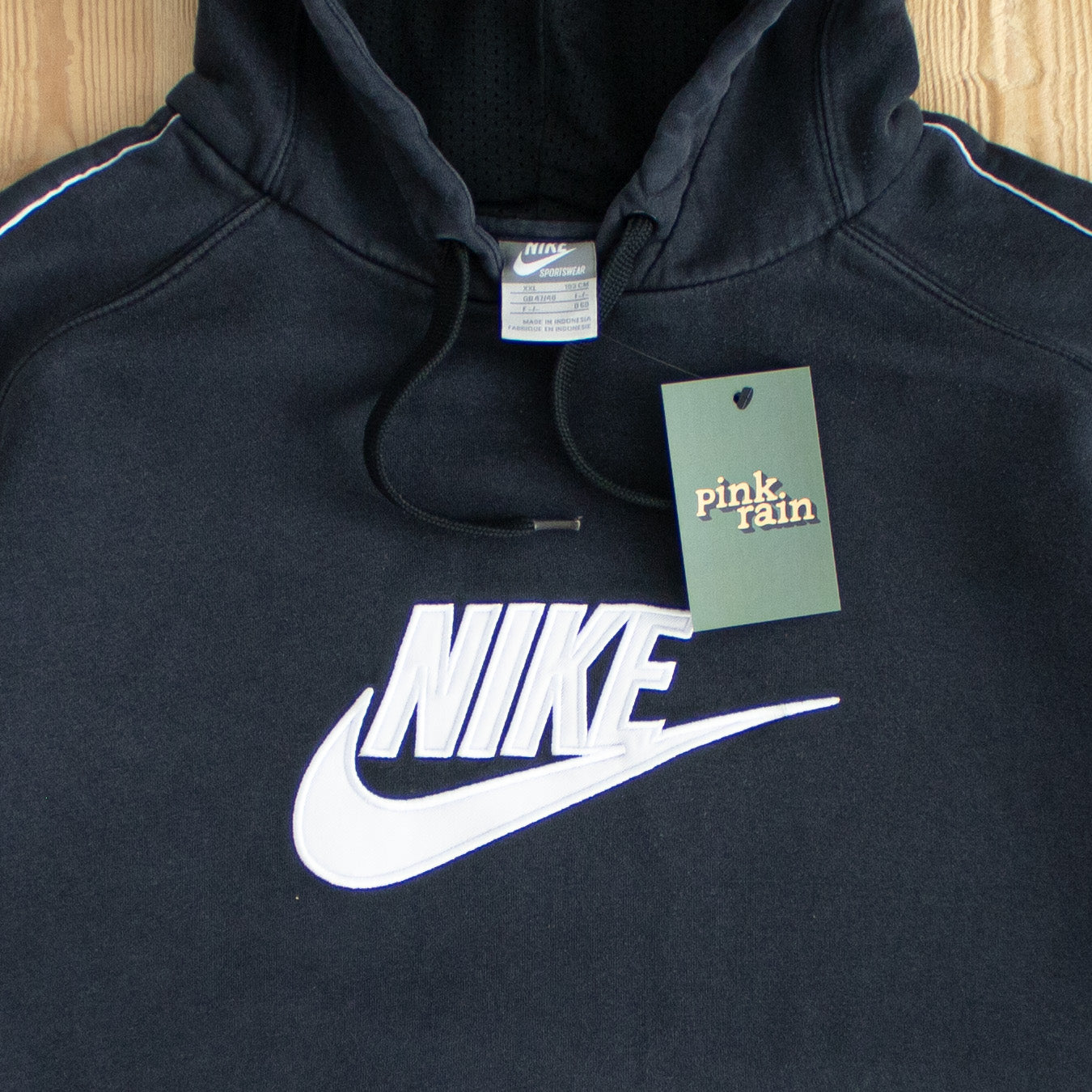 (XL) Nike Vintage Embroidered Hoodie Black