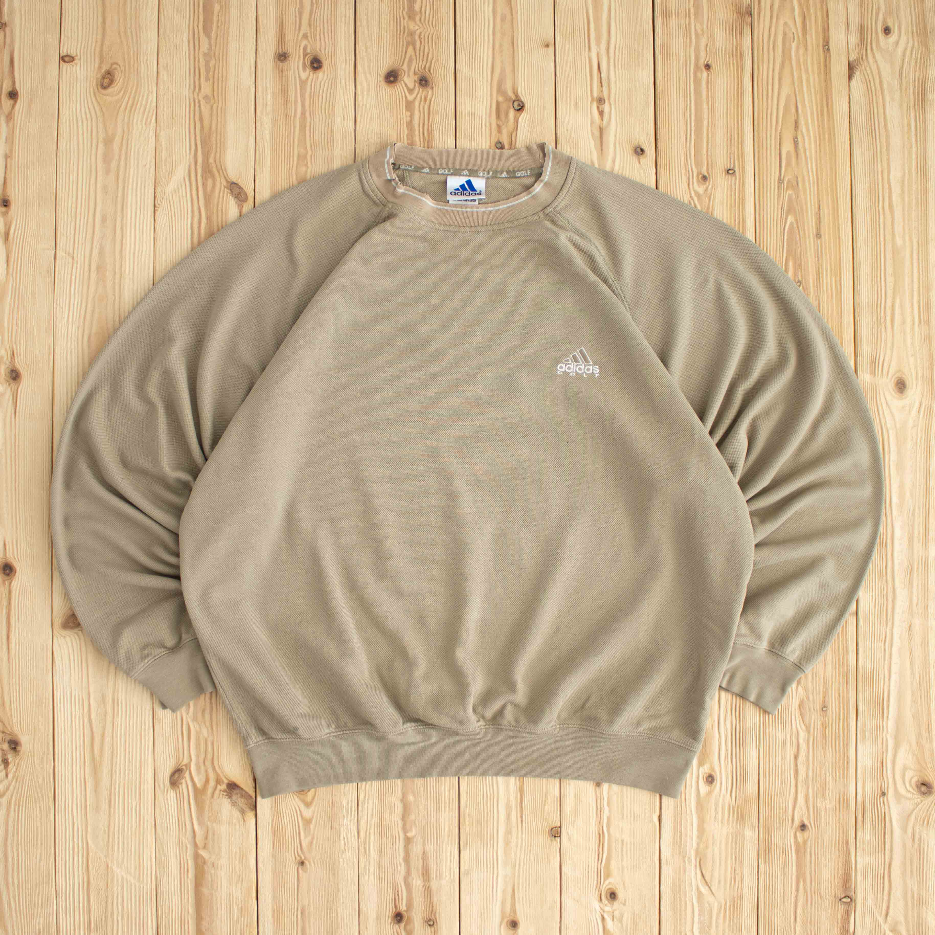 (XL) Adidas Golf Vintage Embroidered Sweatshirt Beige