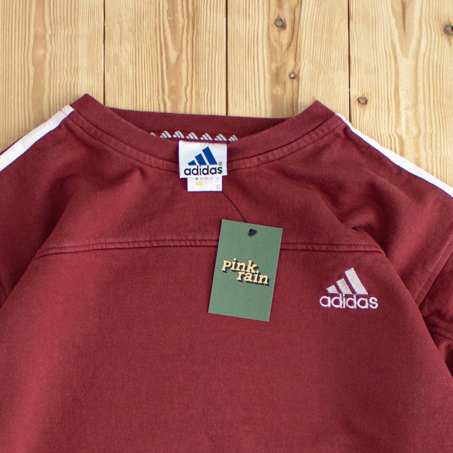 (S/M) Adidas Vintage Embroidered Sweatshirt Red