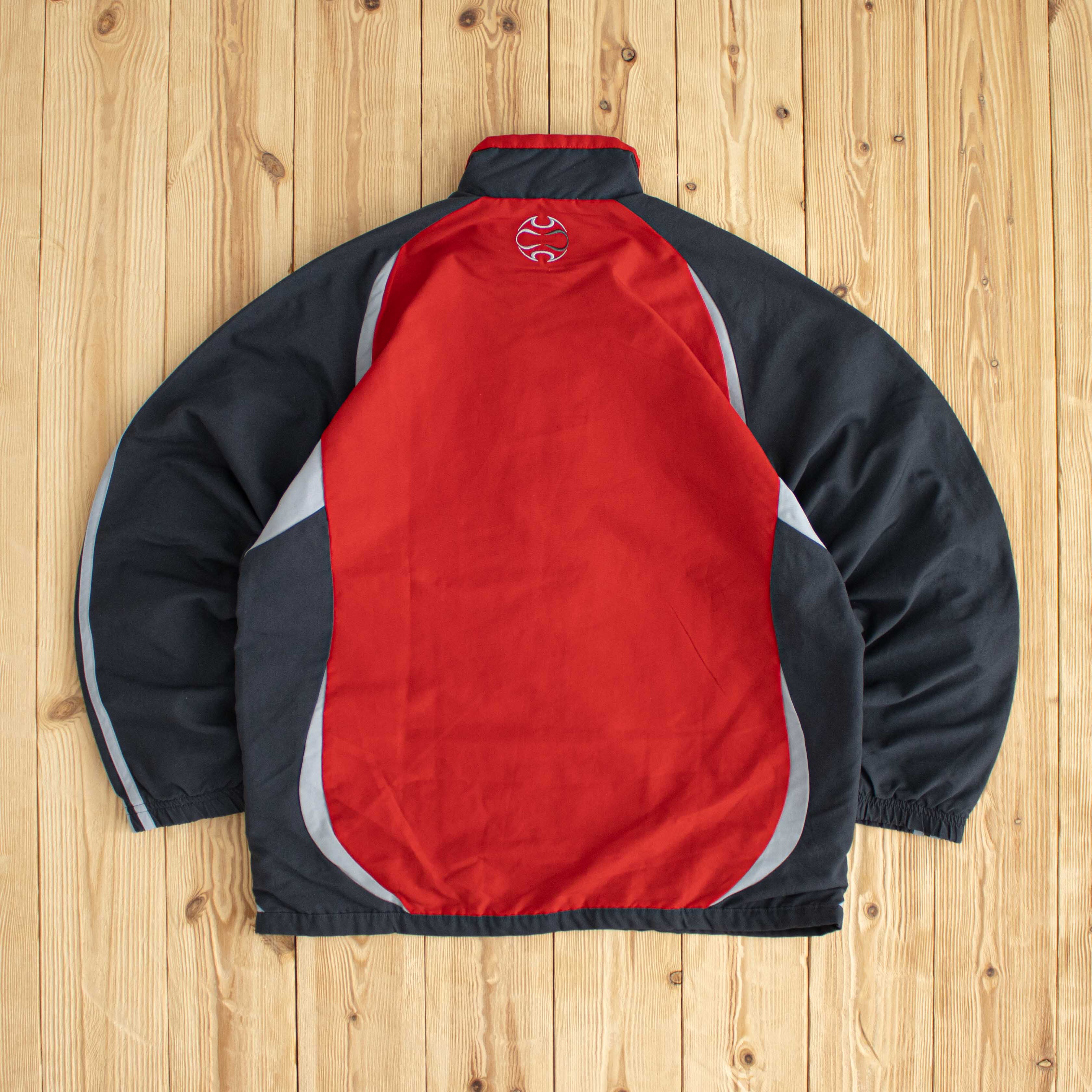 (S) Adidas Vintage Embroidered Jacket Red Gray