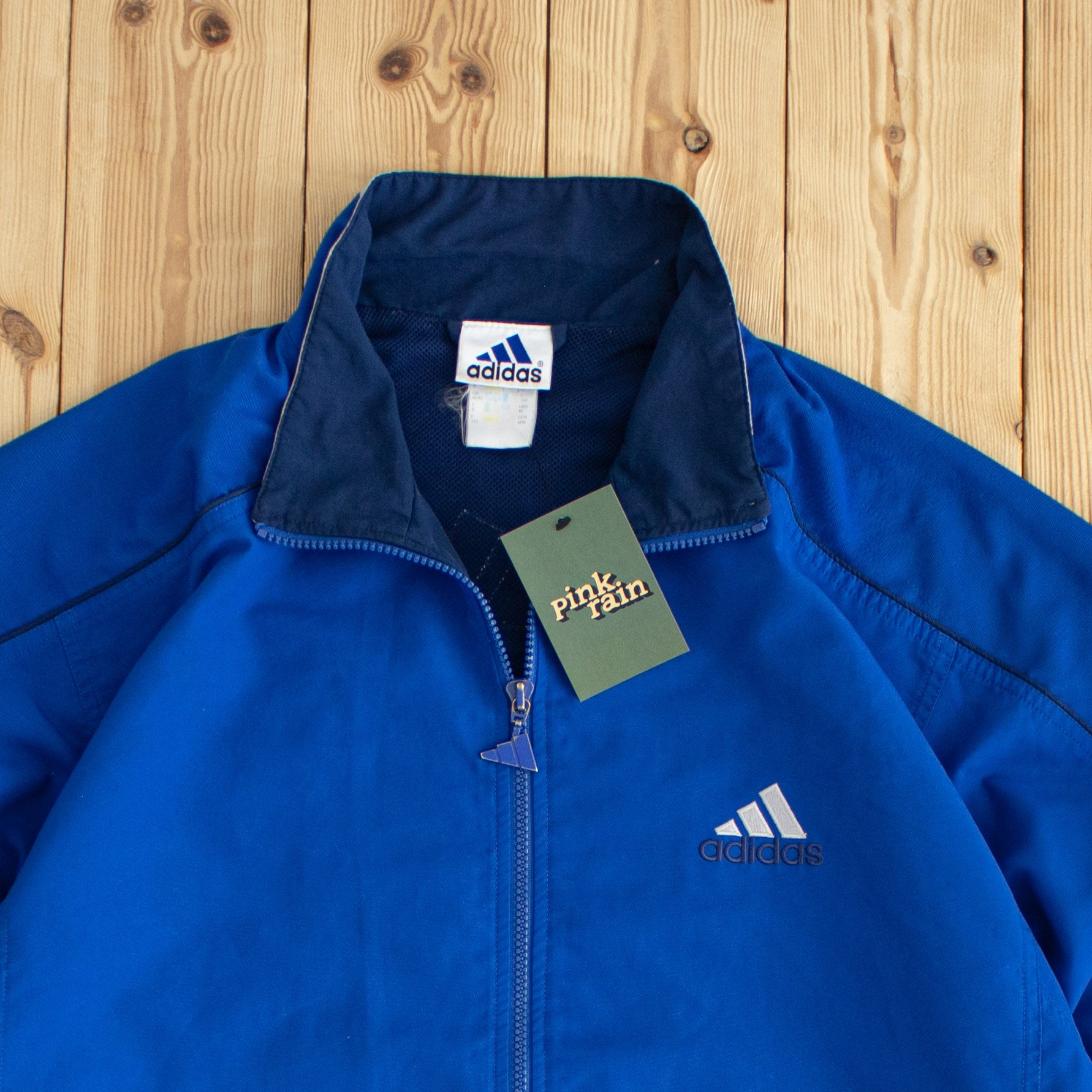 (L) Adidas Vintage Embroidered Jacket Blue