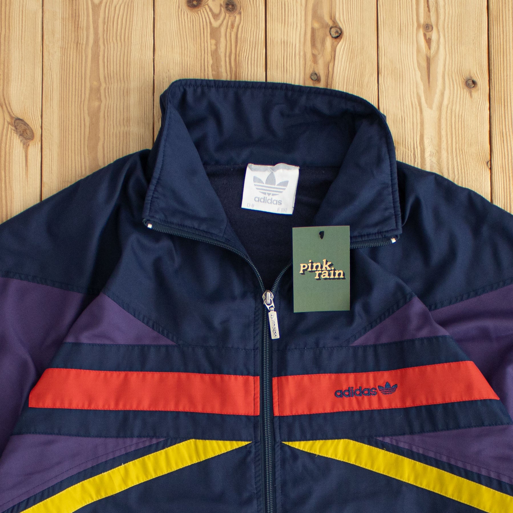 (XL) Adidas Vintage Embroidered Jacket Blue